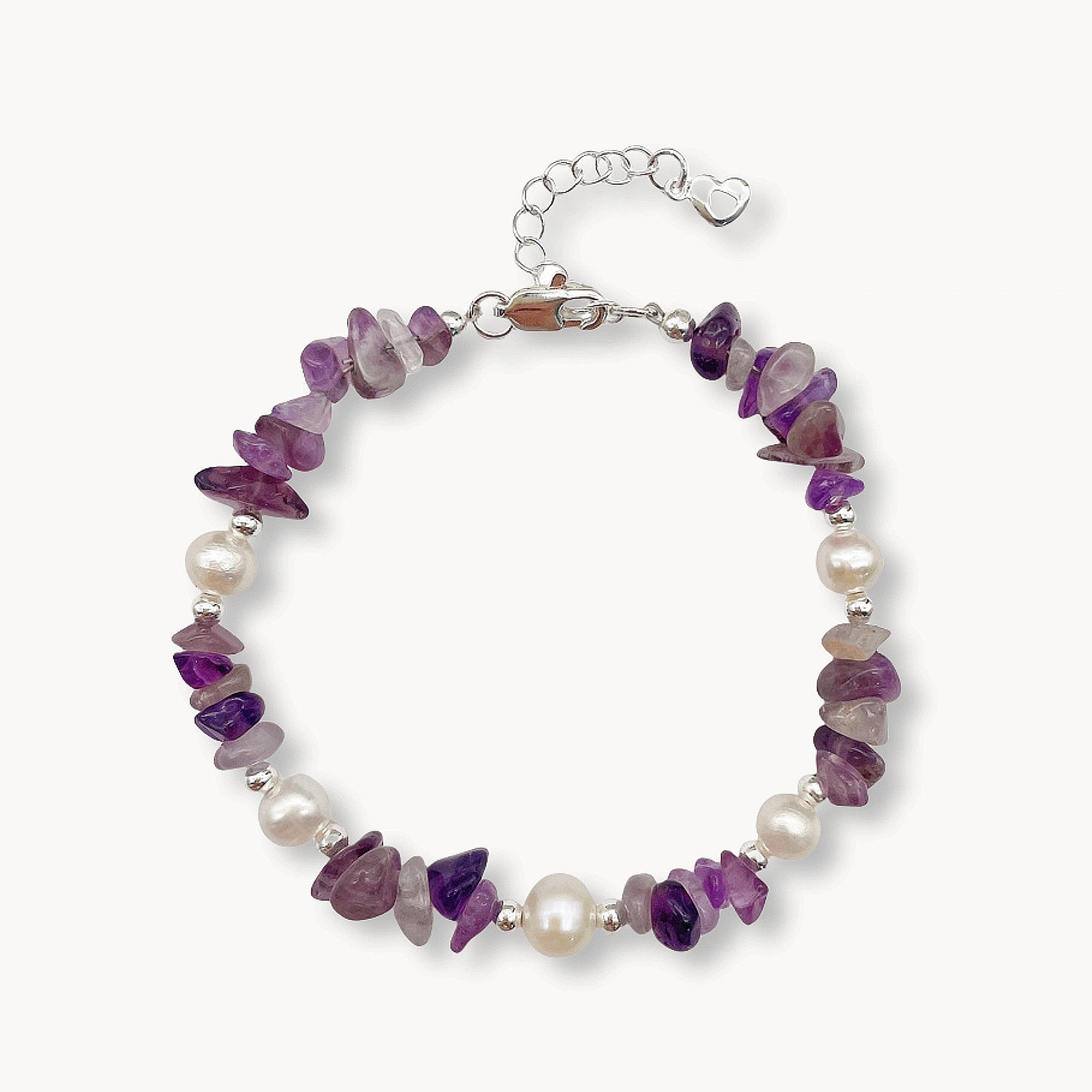 Amethyst Pearl Bracelet Healing Crystal Jewelry for Spiritual Charm