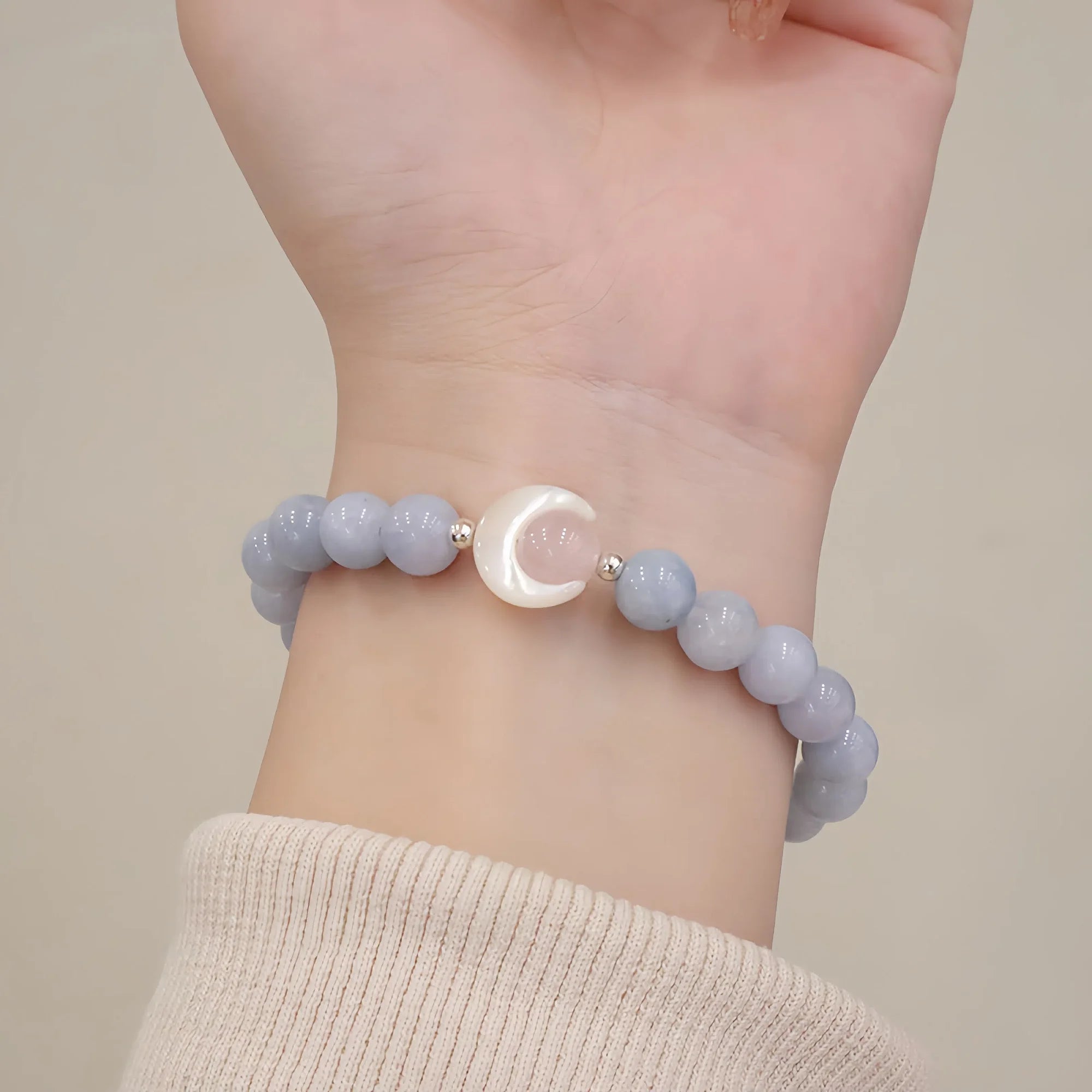 Aquamarine, Moonstone & Rose Quartz Moon Tide Harmony Bracelet