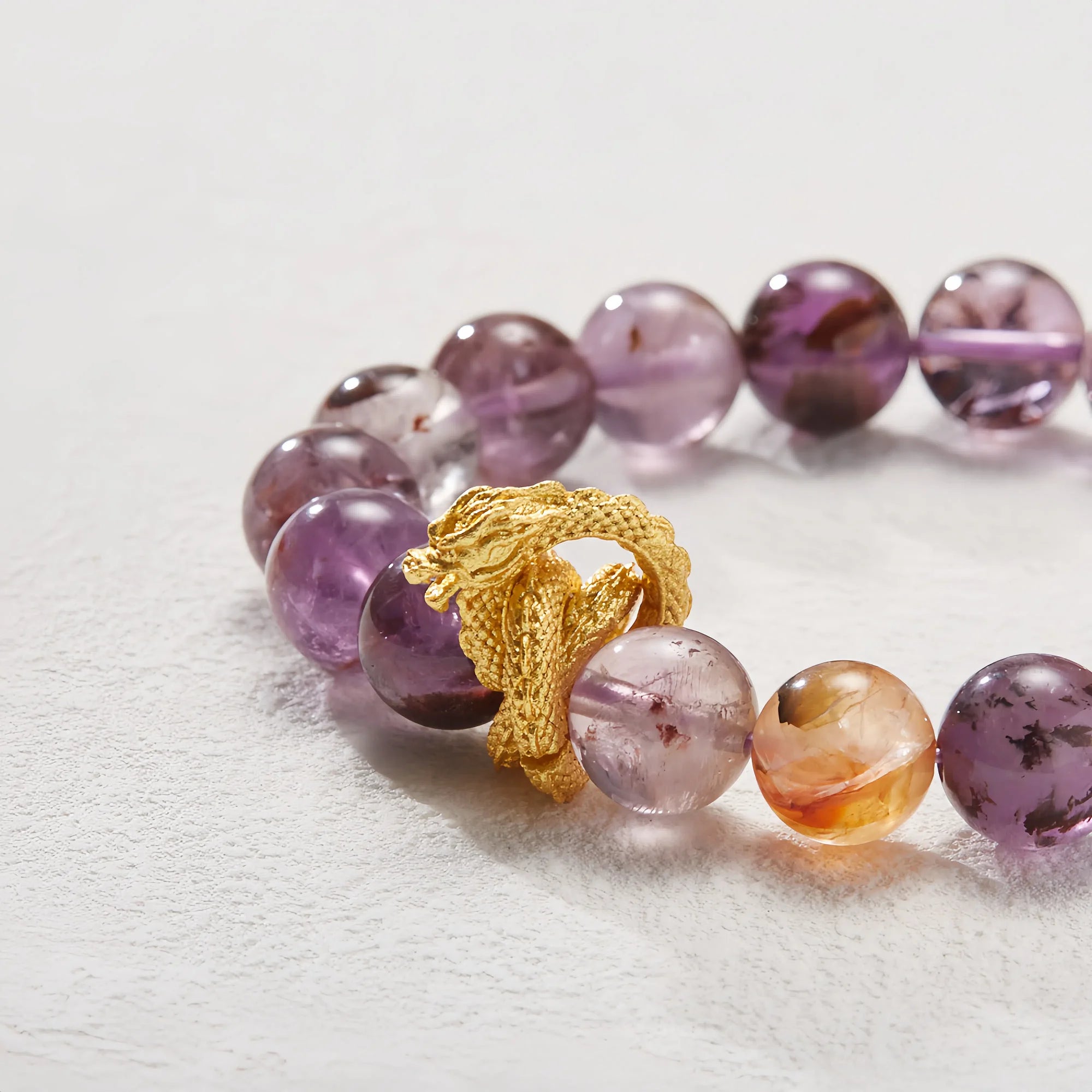 Celestial Dragon Nine Purples Fire Luck Quartz Bracelet