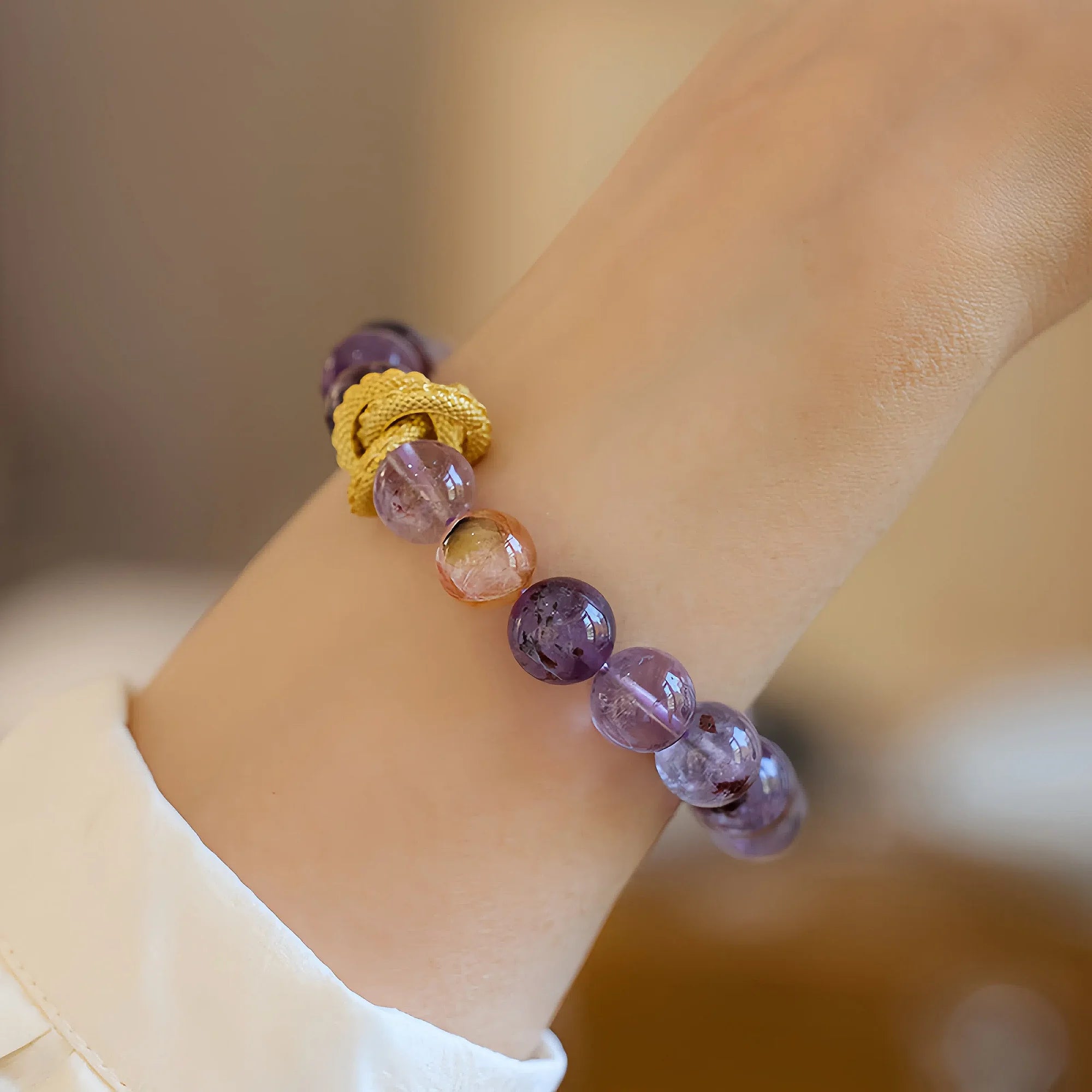 Celestial Dragon Nine Purples Fire Luck Quartz Bracelet