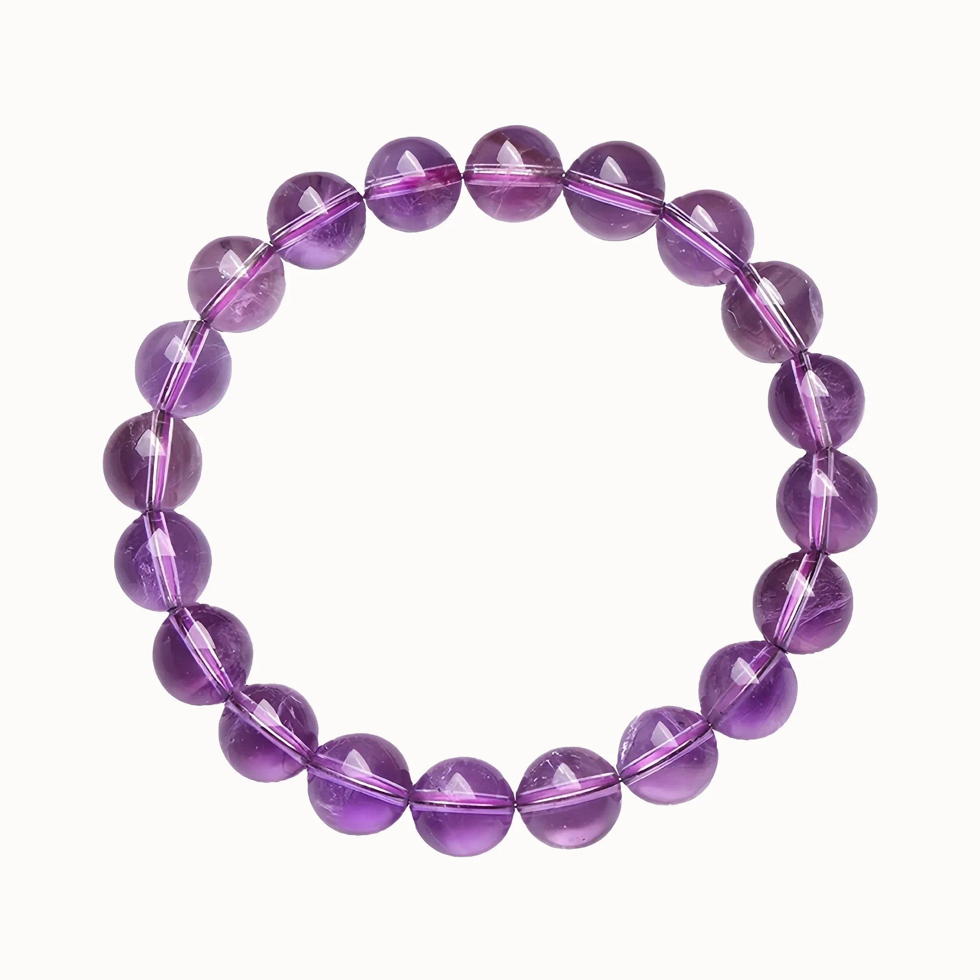 Classic Natural Amethyst Bead Bracelet
