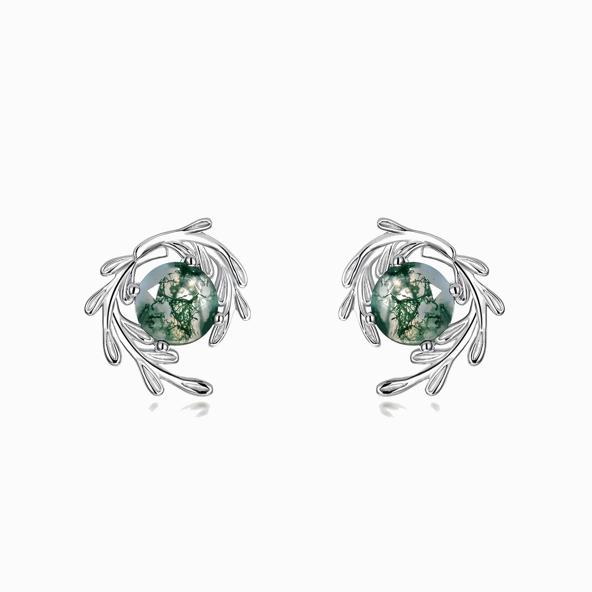 Forest Wisdom Moss Agate Earrings