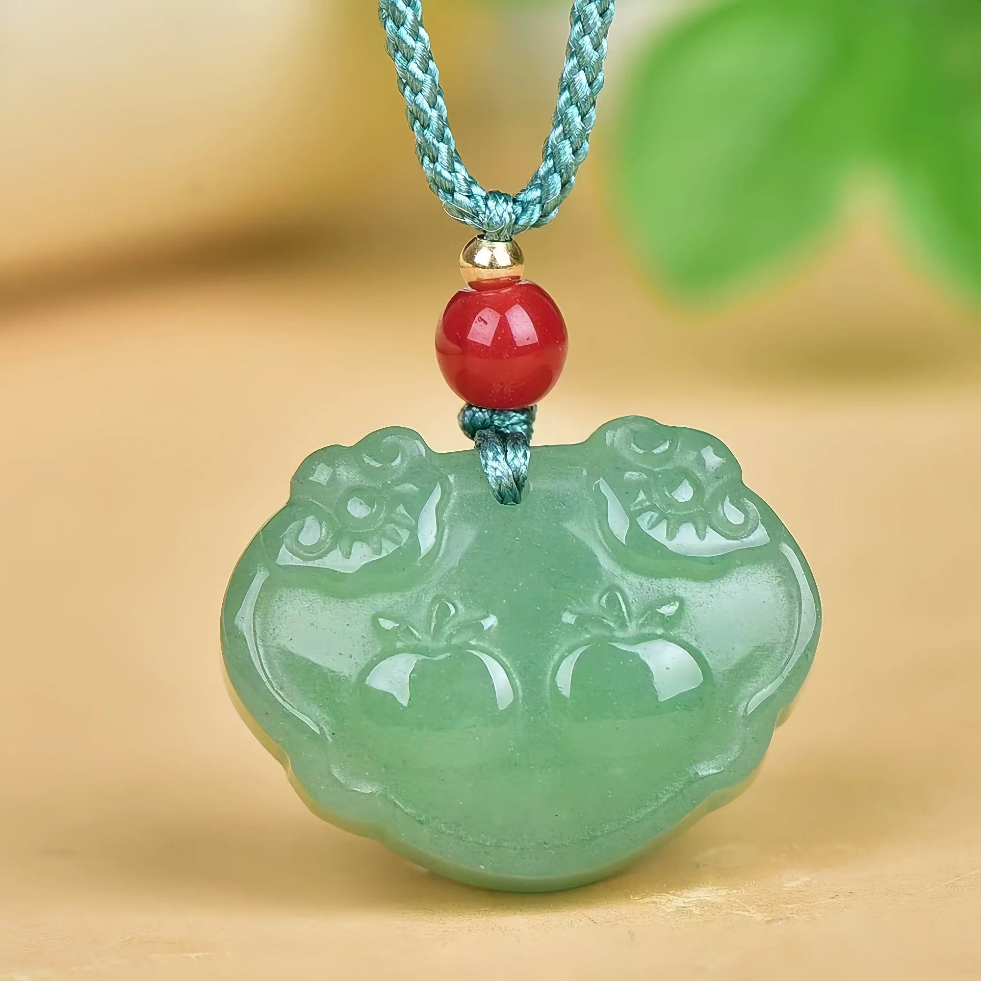 Green Aventurine Blessings Lock Pendant