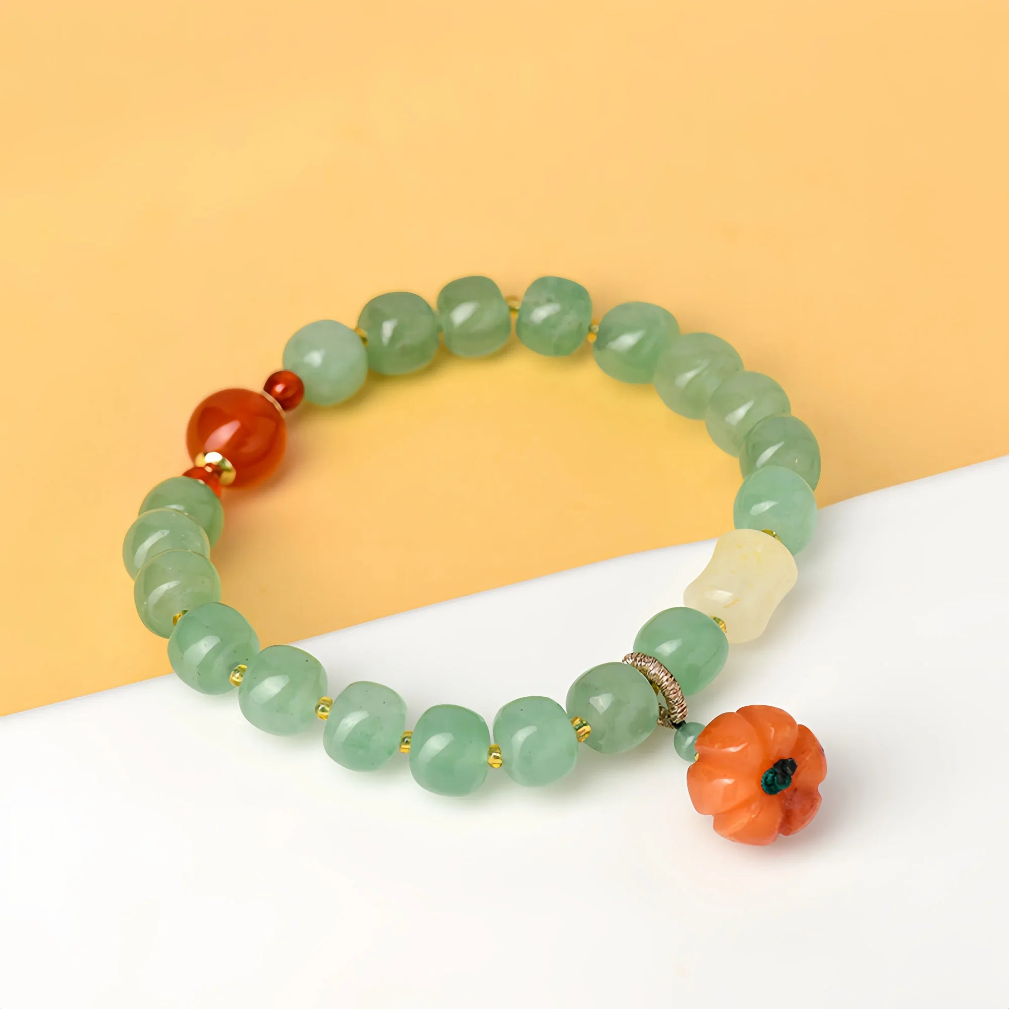 Green Aventurine Pumpkin Bracelet