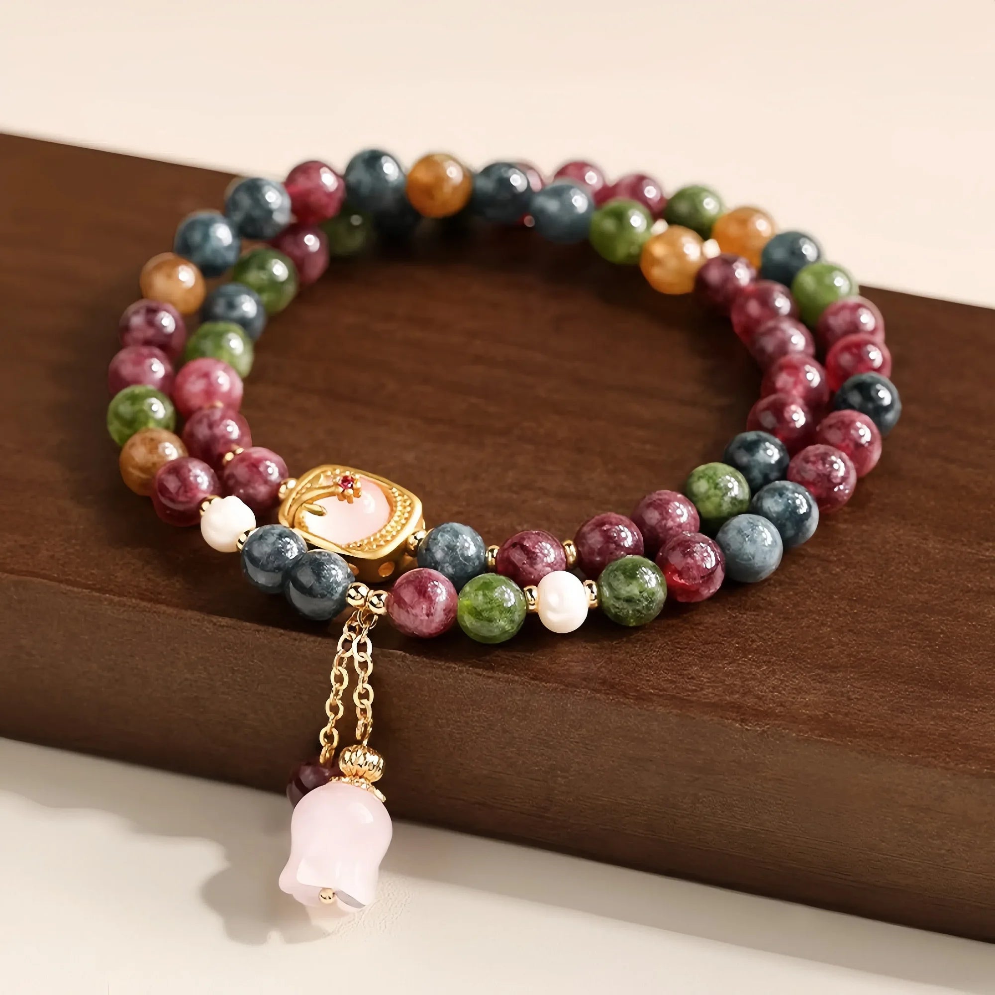 Lily of the Valley Double Strand Tourmaline Energy Bracelet