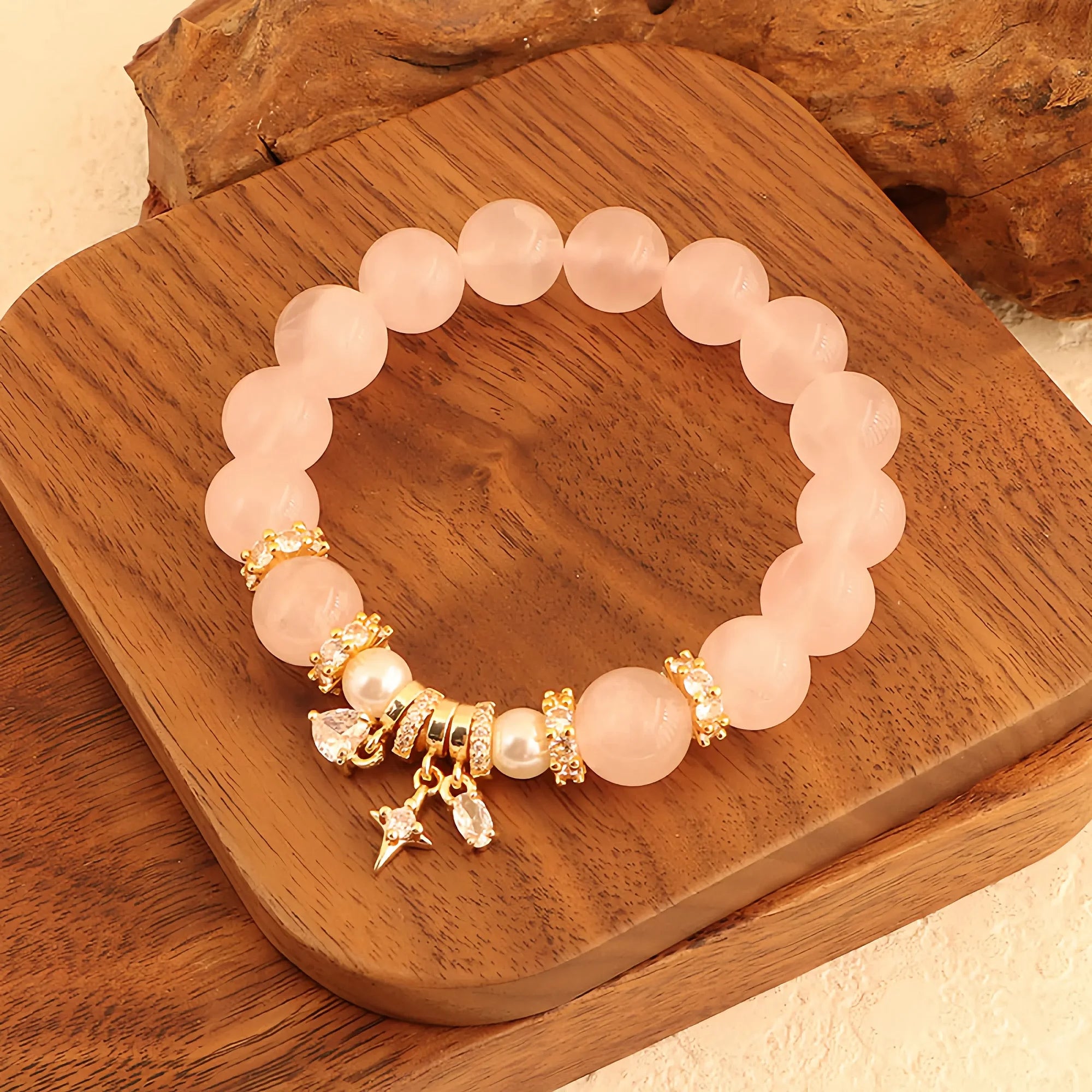 Lunar Tide Pearl & Rose Quartz Bracelet