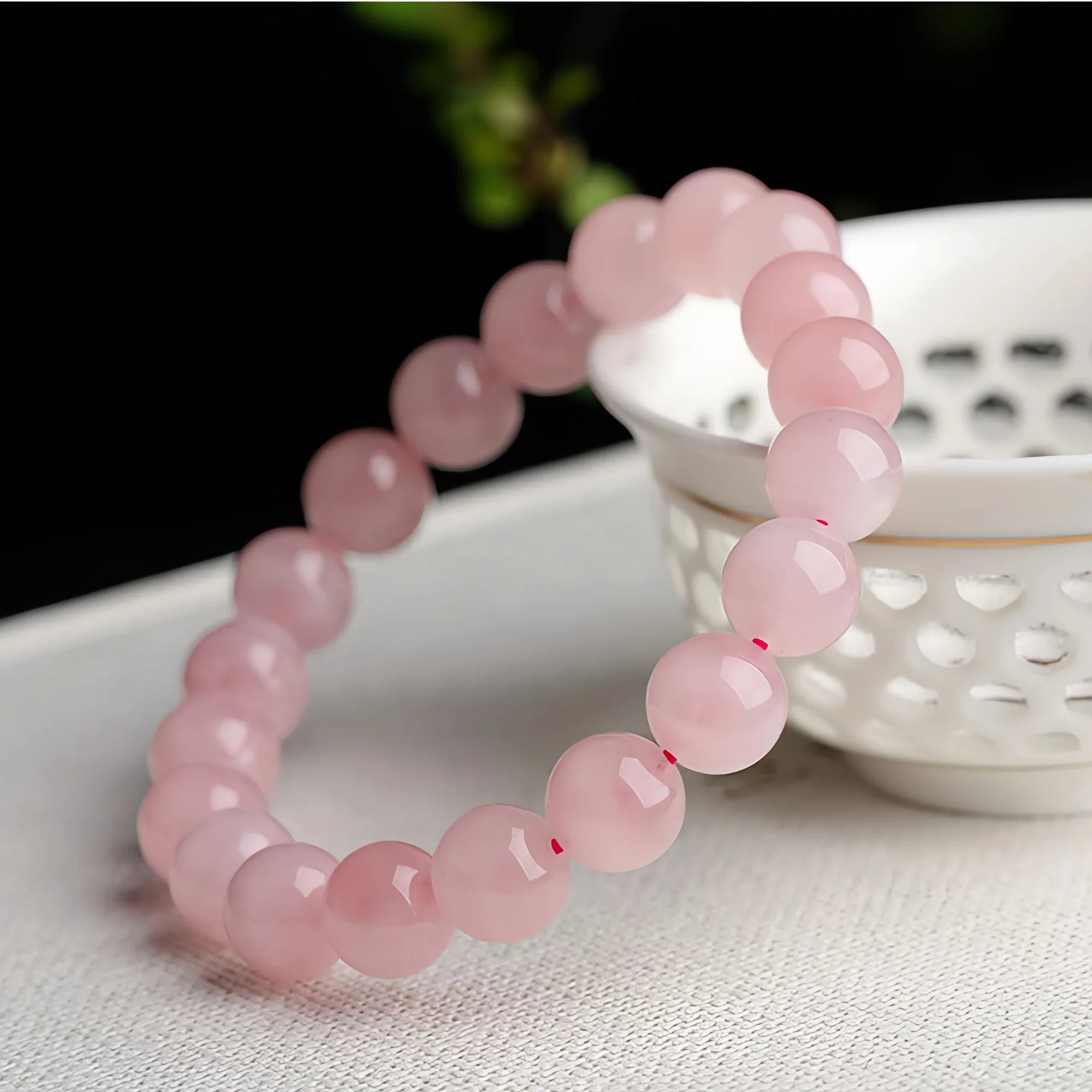 Madagascar Rose Quartz Single-Strand Bracelet