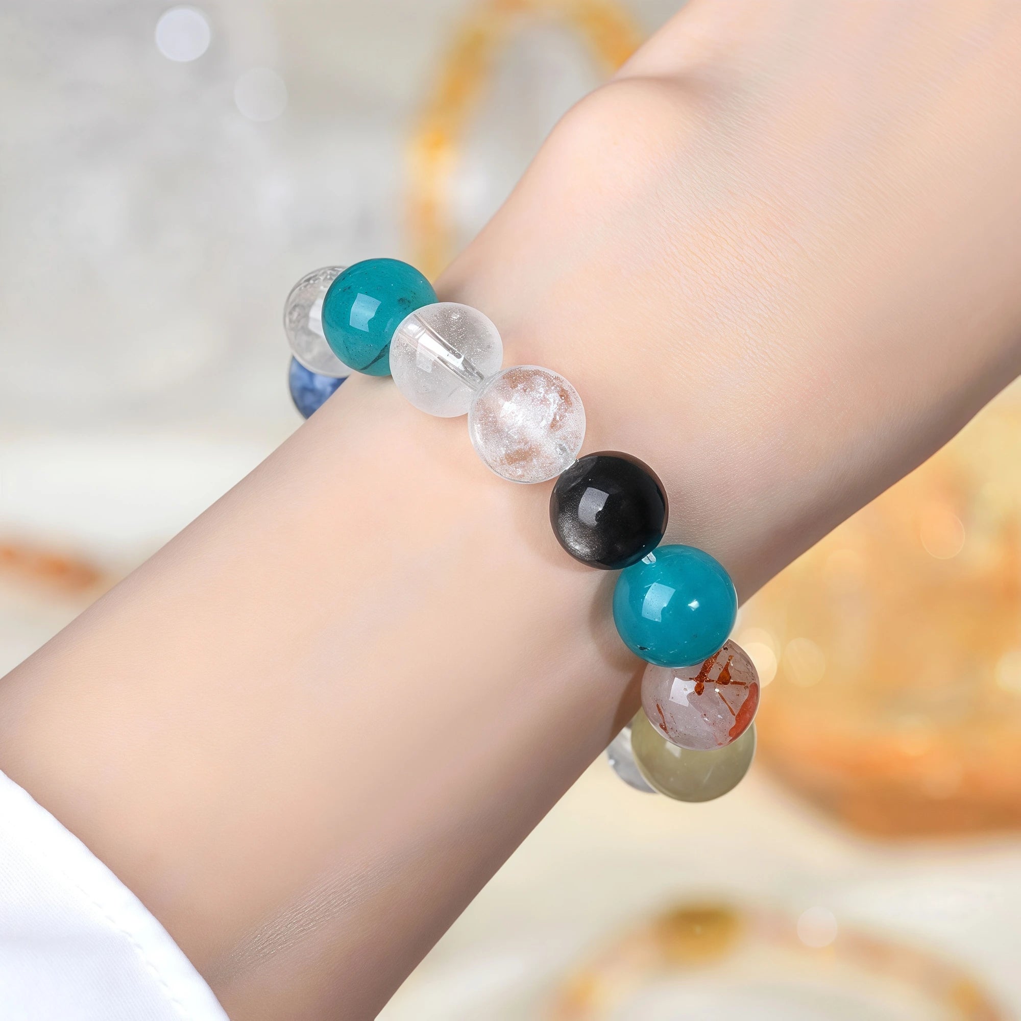Mixed Healing Crystal Bracelet with Natural Gemstones