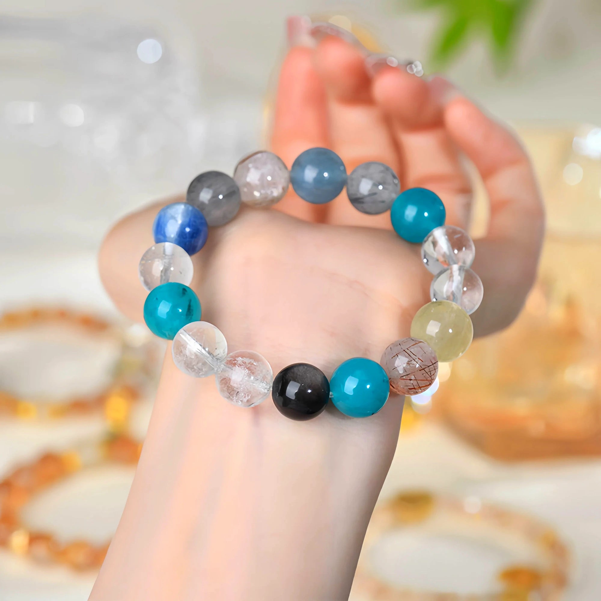 Mixed Healing Crystal Bracelet with Natural Gemstones