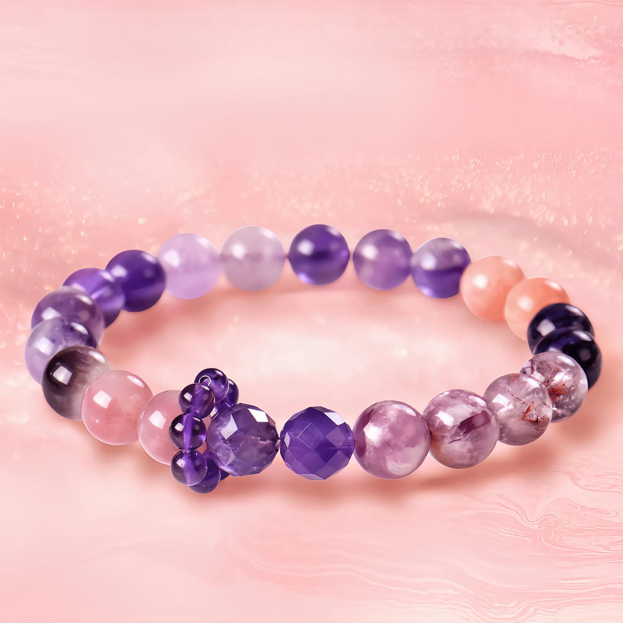 Multilayer Energetic Nexus Cosmic Spectrum Amethyst Bracelet