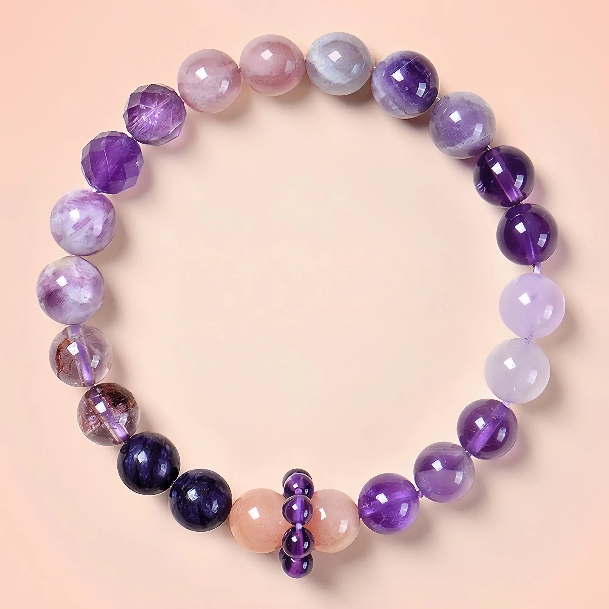 Multilayer Energetic Nexus Cosmic Spectrum Amethyst Bracelet