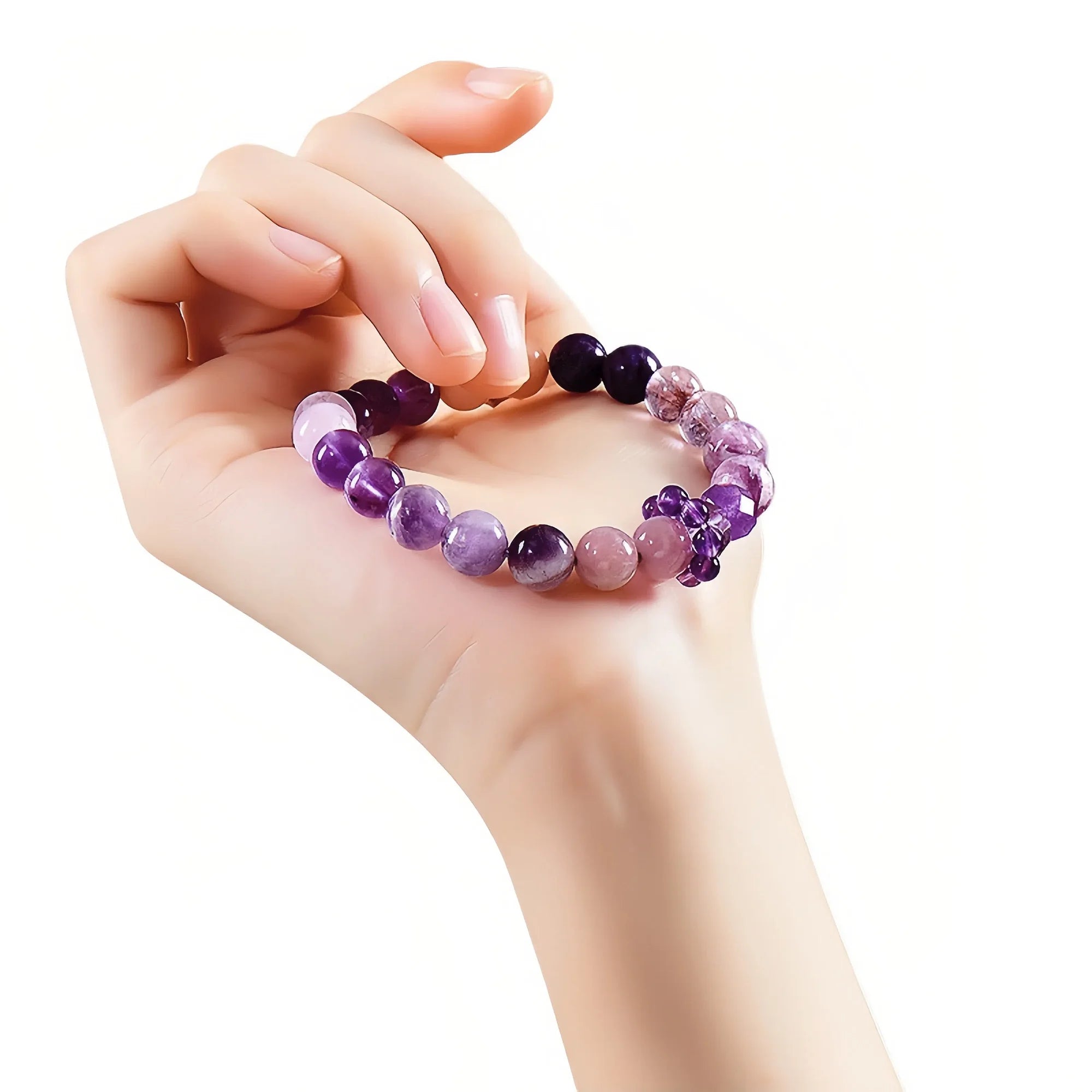 Multilayer Energetic Nexus Cosmic Spectrum Amethyst Bracelet