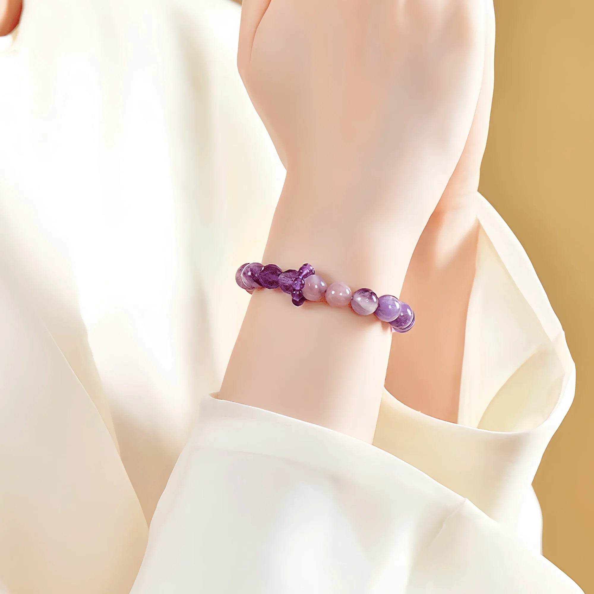 Multilayer Energetic Nexus Cosmic Spectrum Amethyst Bracelet