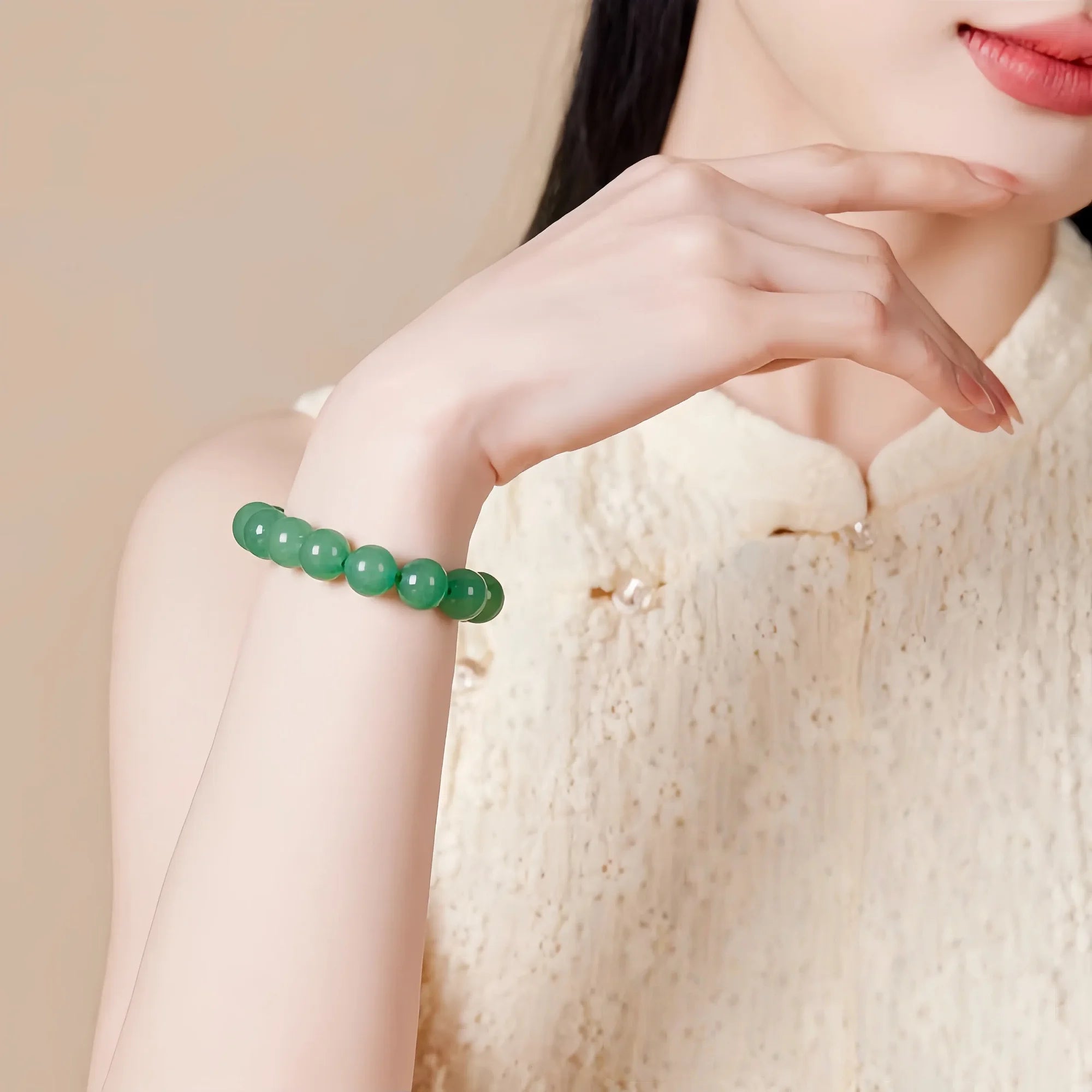 Natural 12mm Green Aventurine Love Bracelet