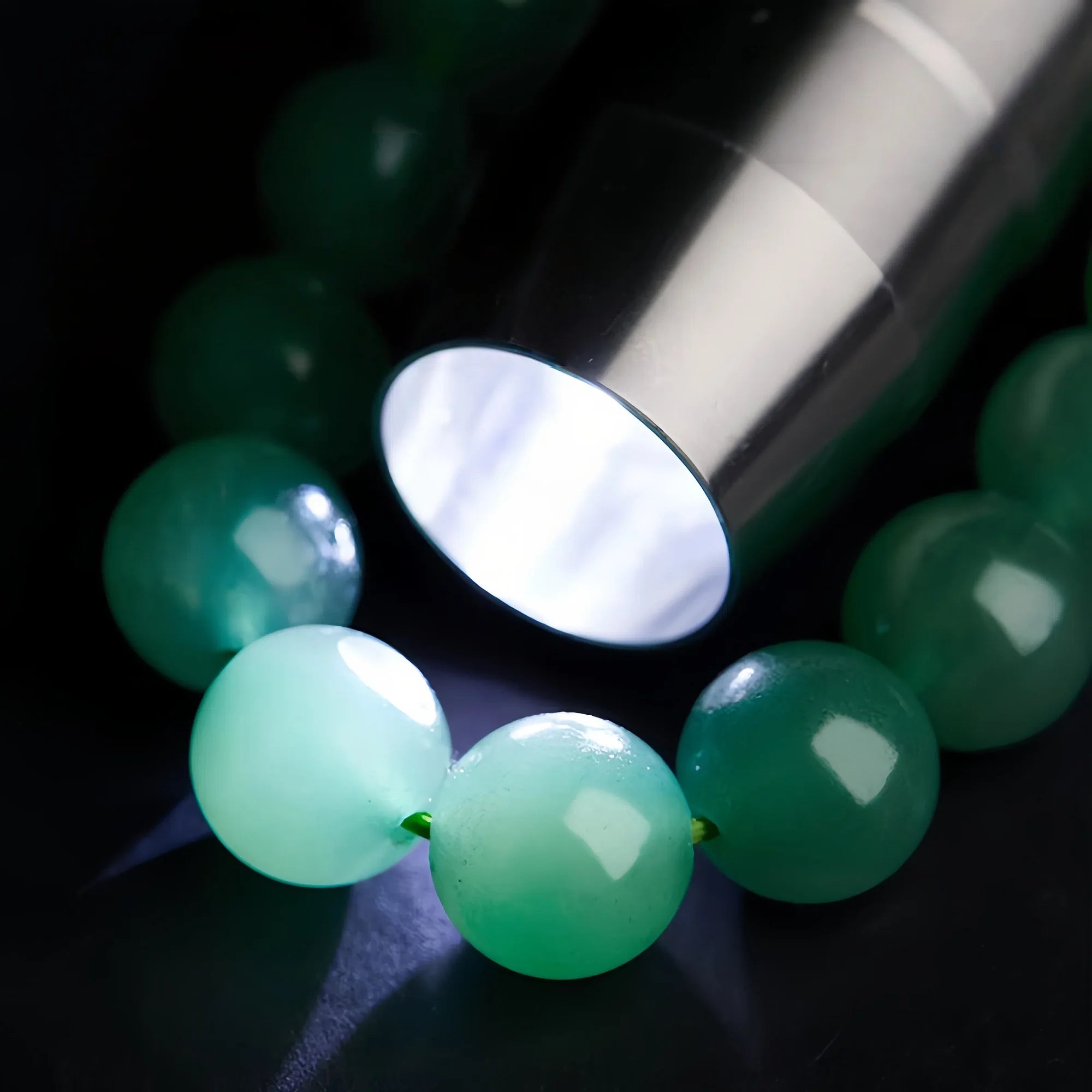 Natural 12mm Green Aventurine Love Bracelet