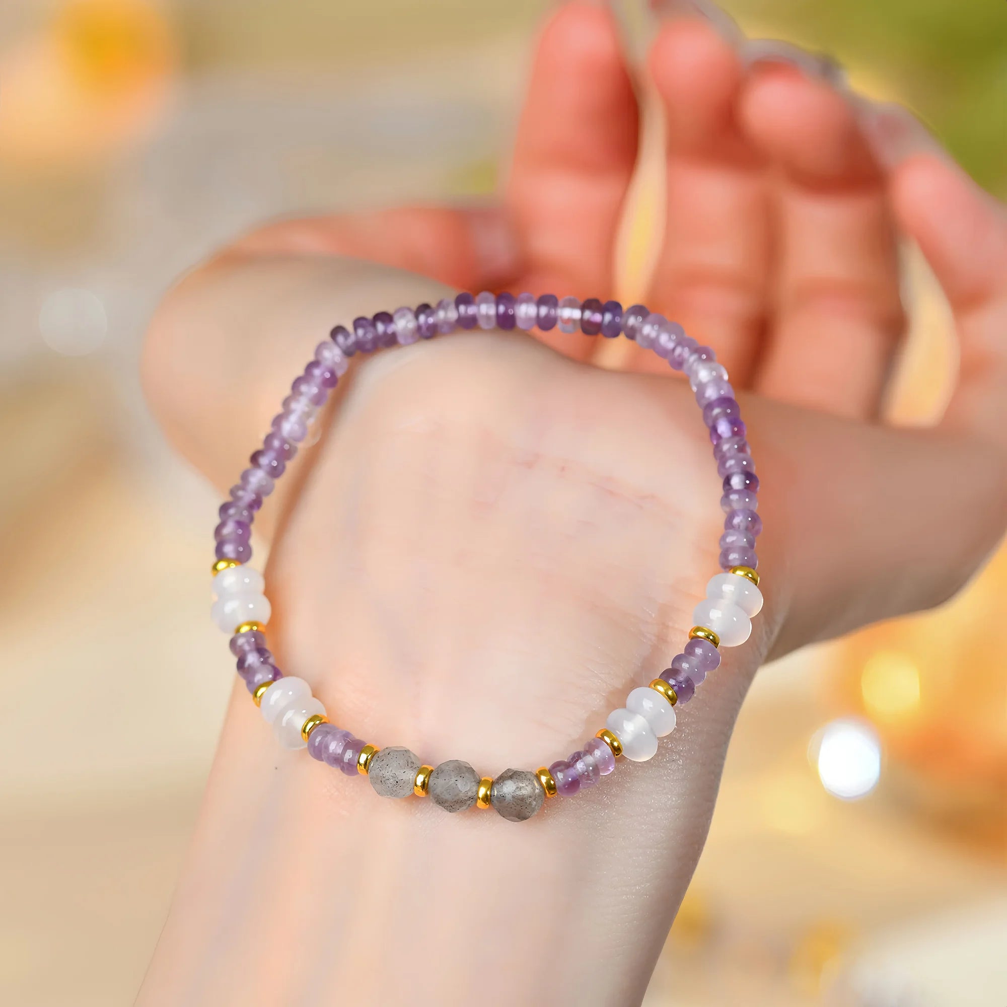 Natural Amethyst Coil Bracelet