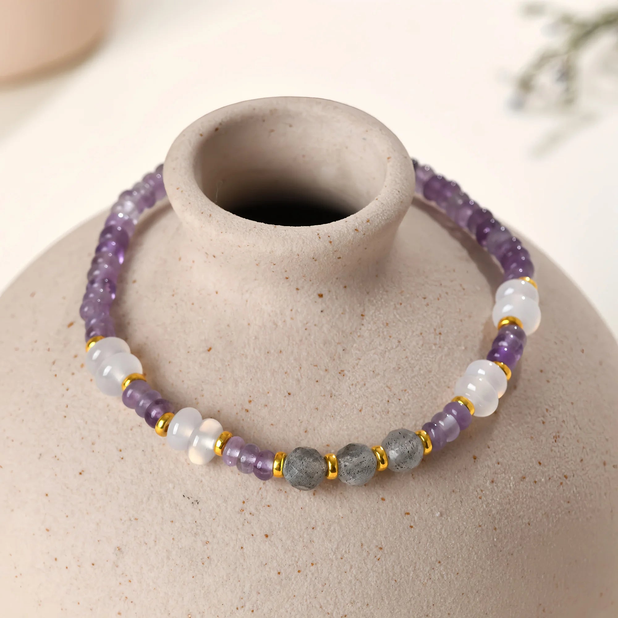 Natural Amethyst Coil Bracelet