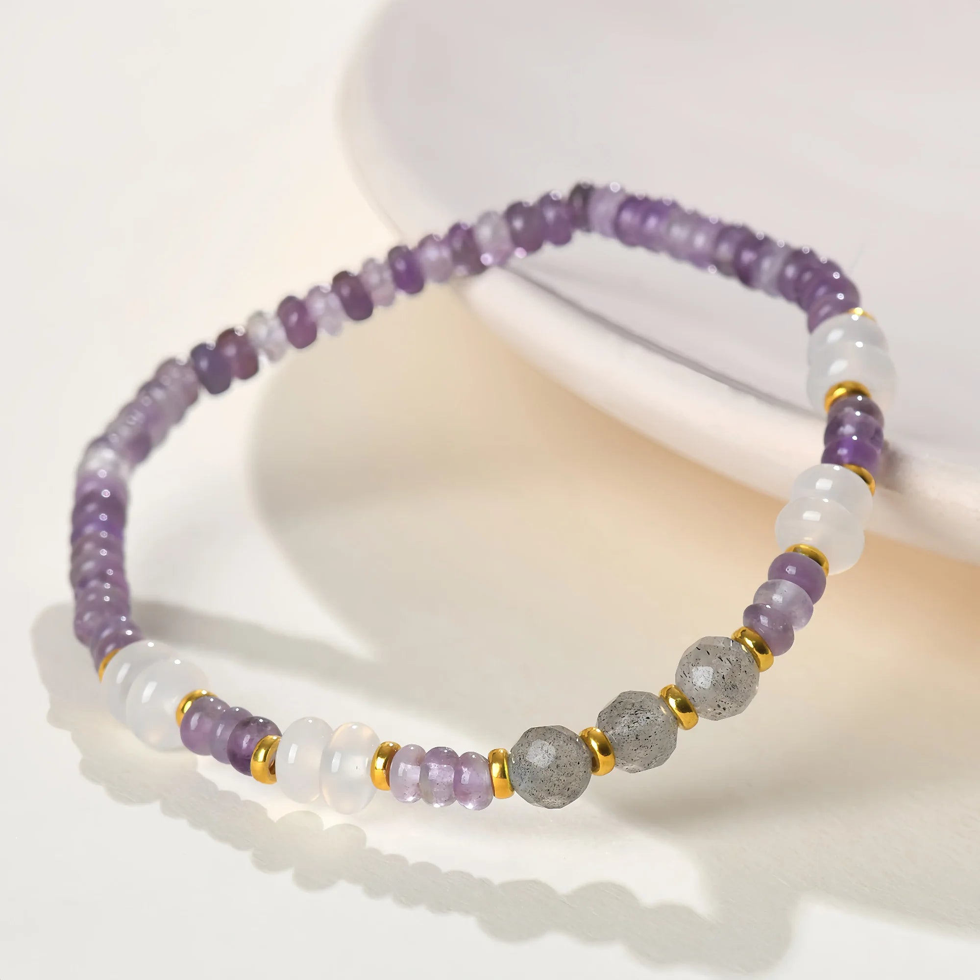 Natural Amethyst Coil Bracelet