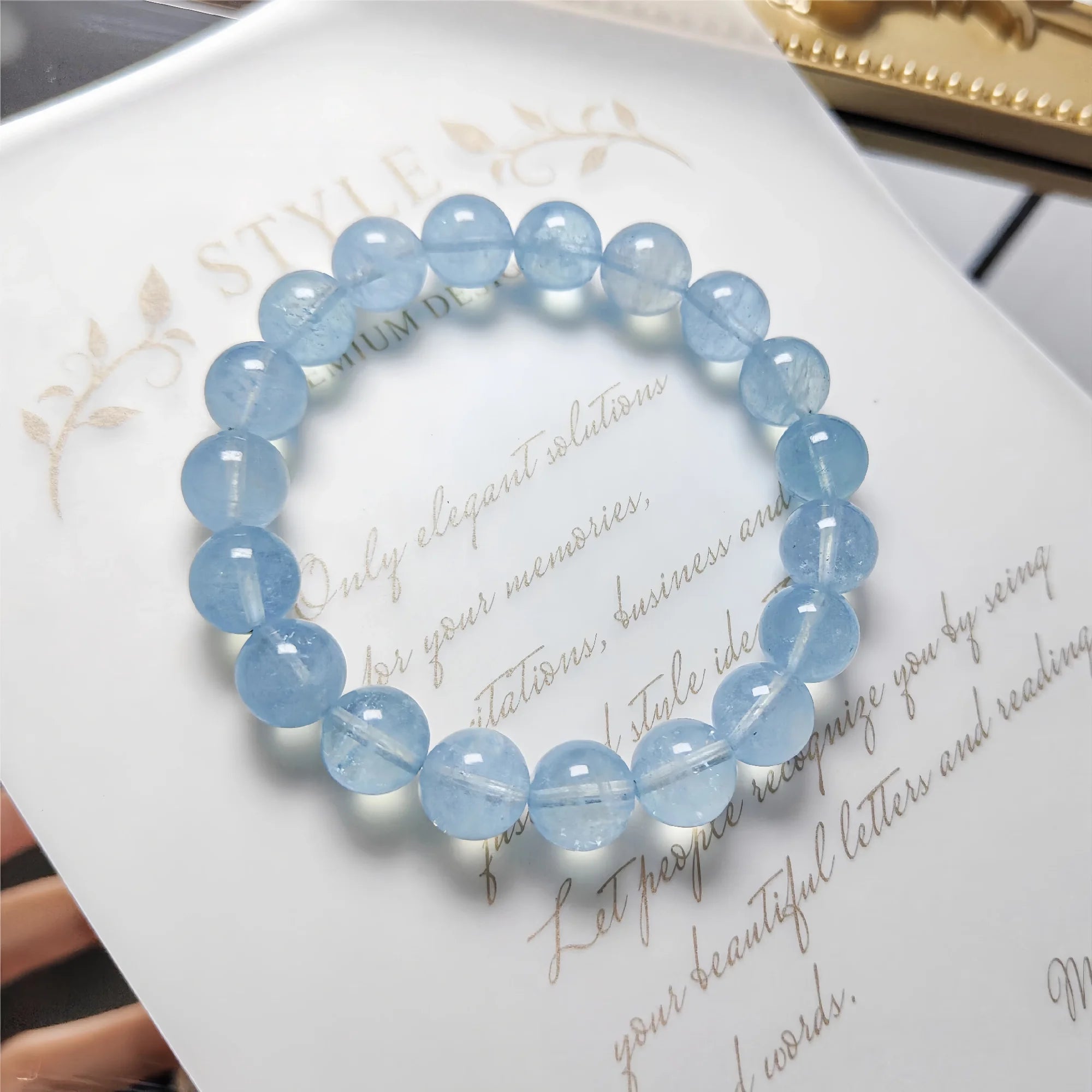 Natural Aquamarine Ocean Breath Bracelet