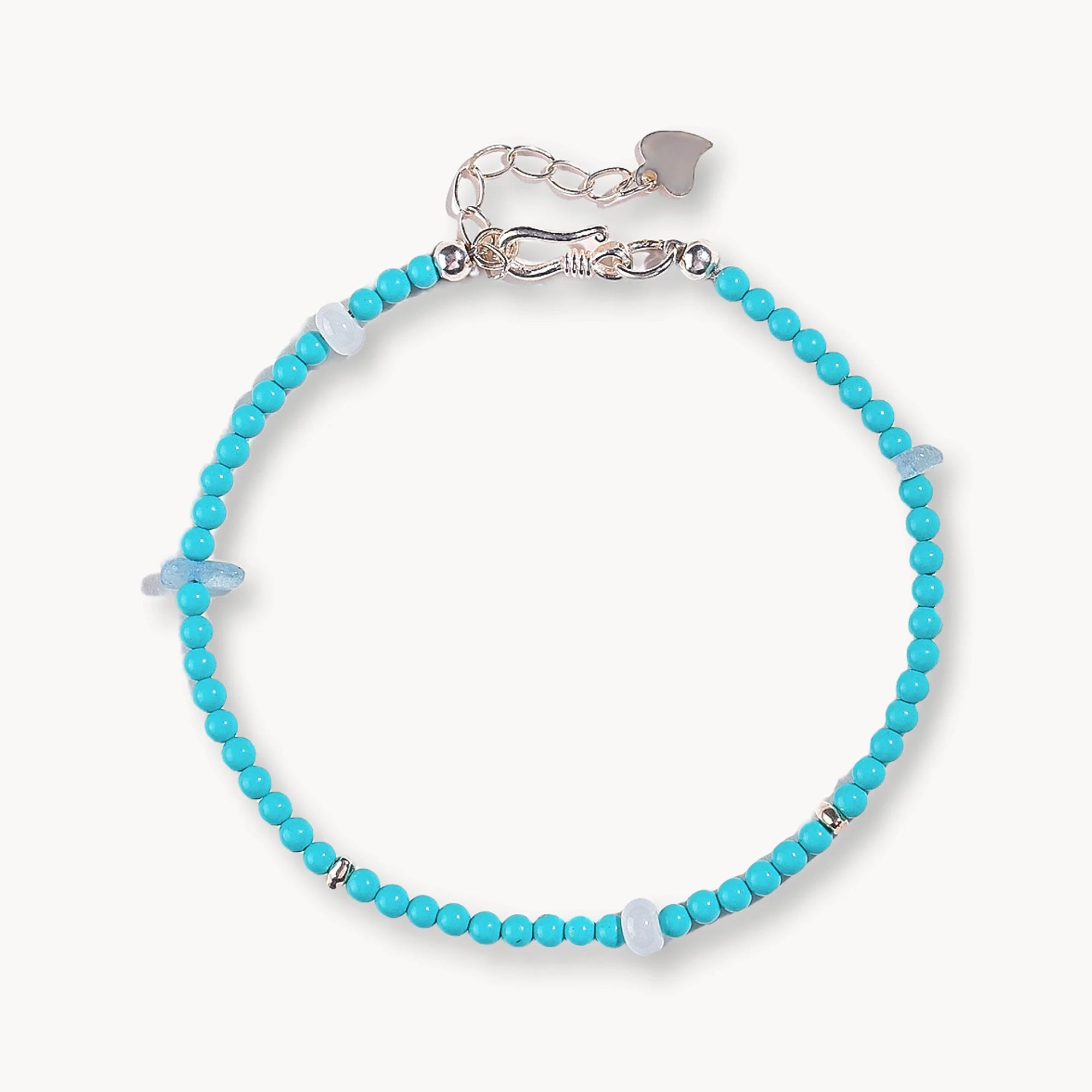 Natural Turquoise Aquamarine Beaded Bracelet