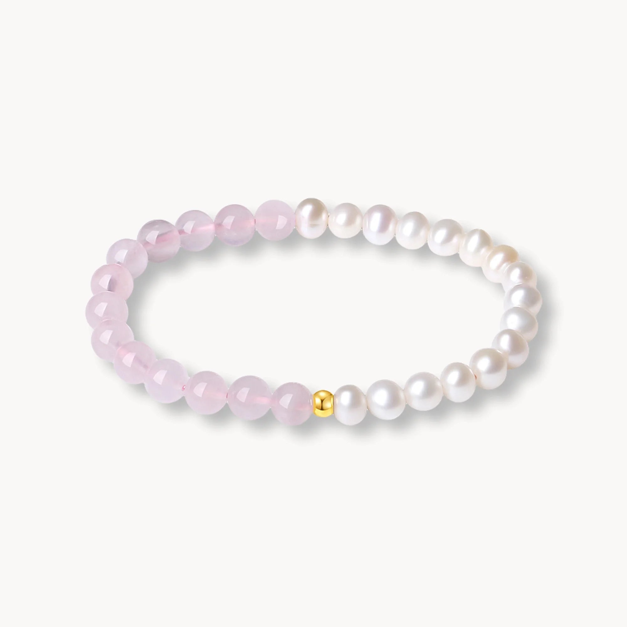 Pink Quartz & Pearl Gold Blessing Bracelet