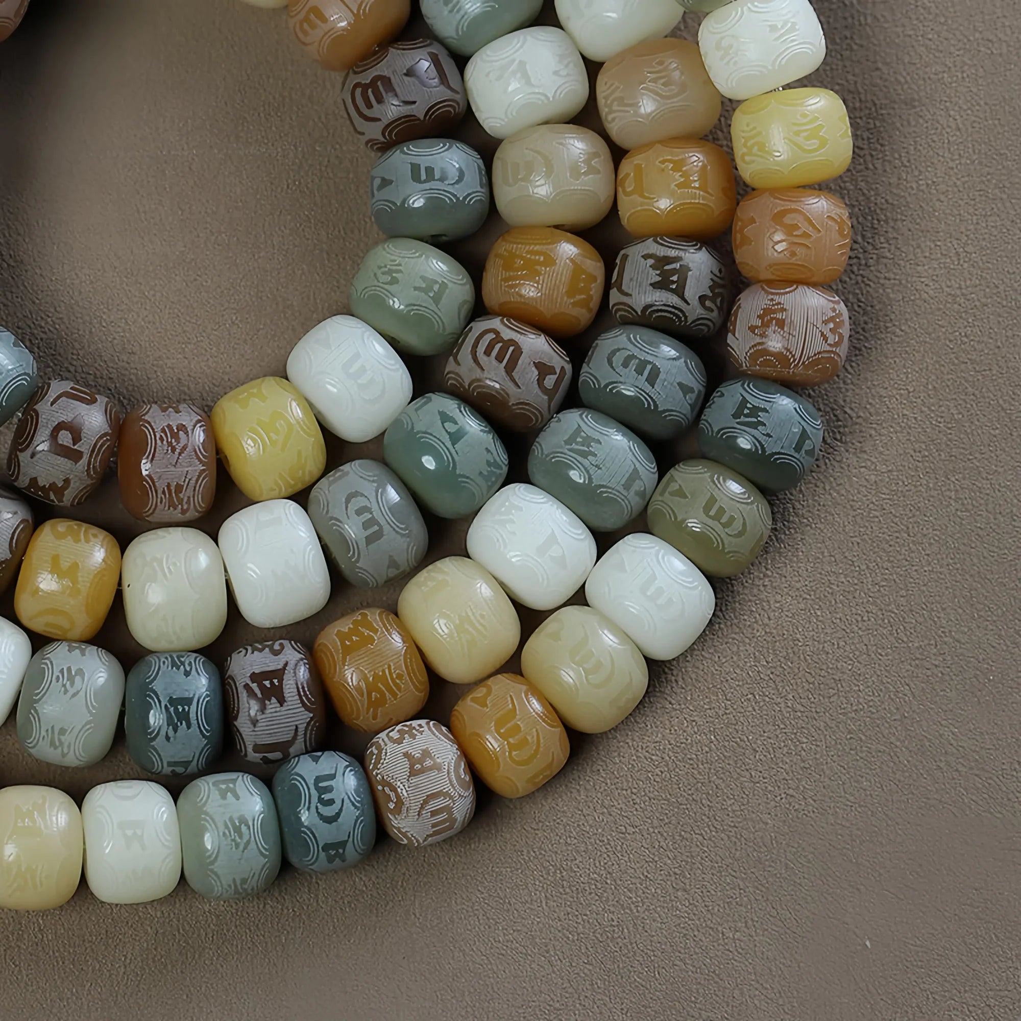 Sacred 108-Bead Bodhi Seed Mala with Lotus Pendant