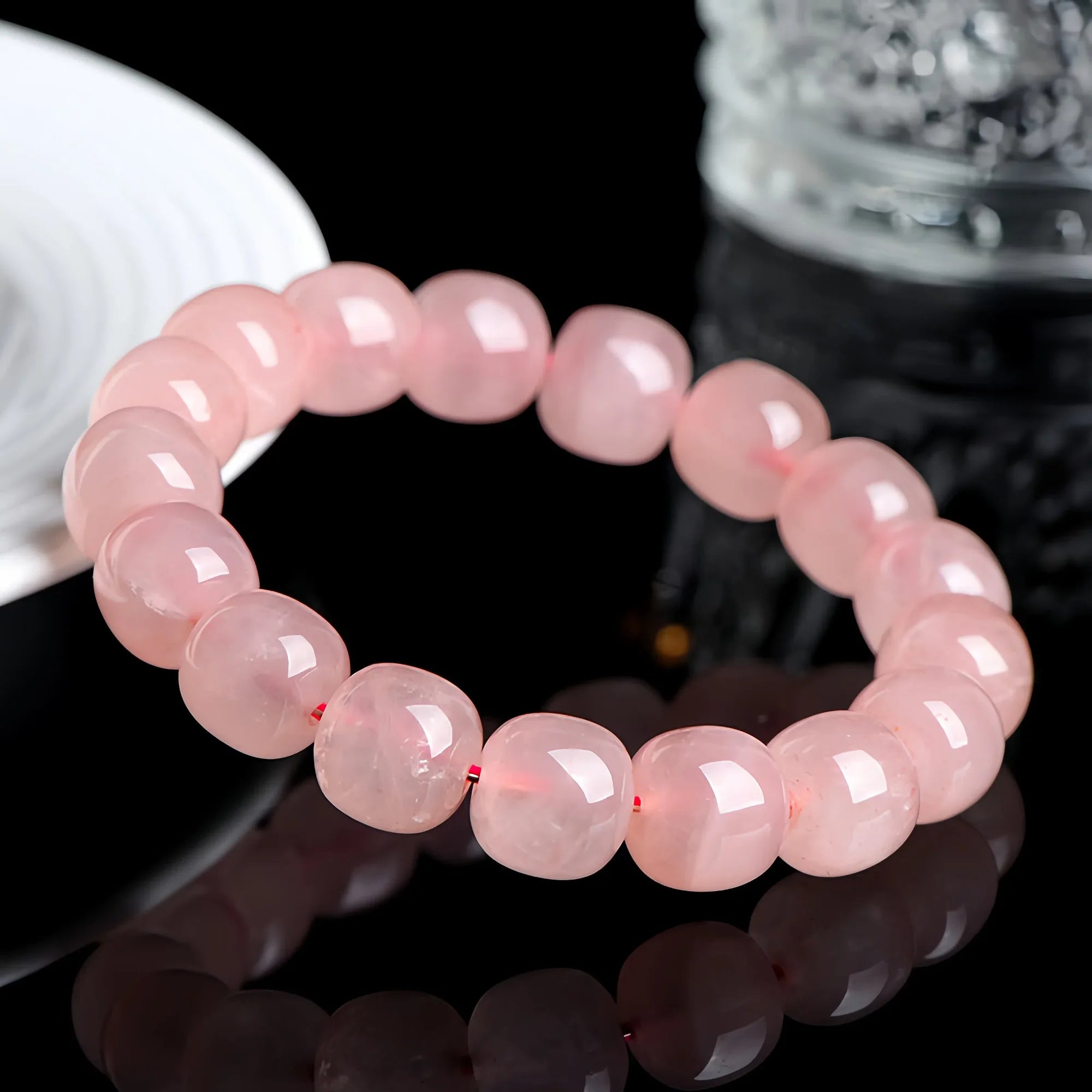 Sacred Cylinder Rose Quartz Bracelet