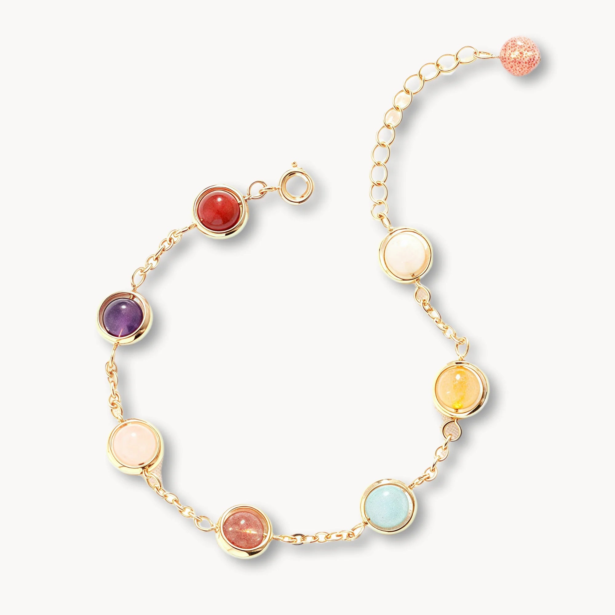 Seven Chakra Gemstone Healing Bracelet in 18K Gold Vermeil