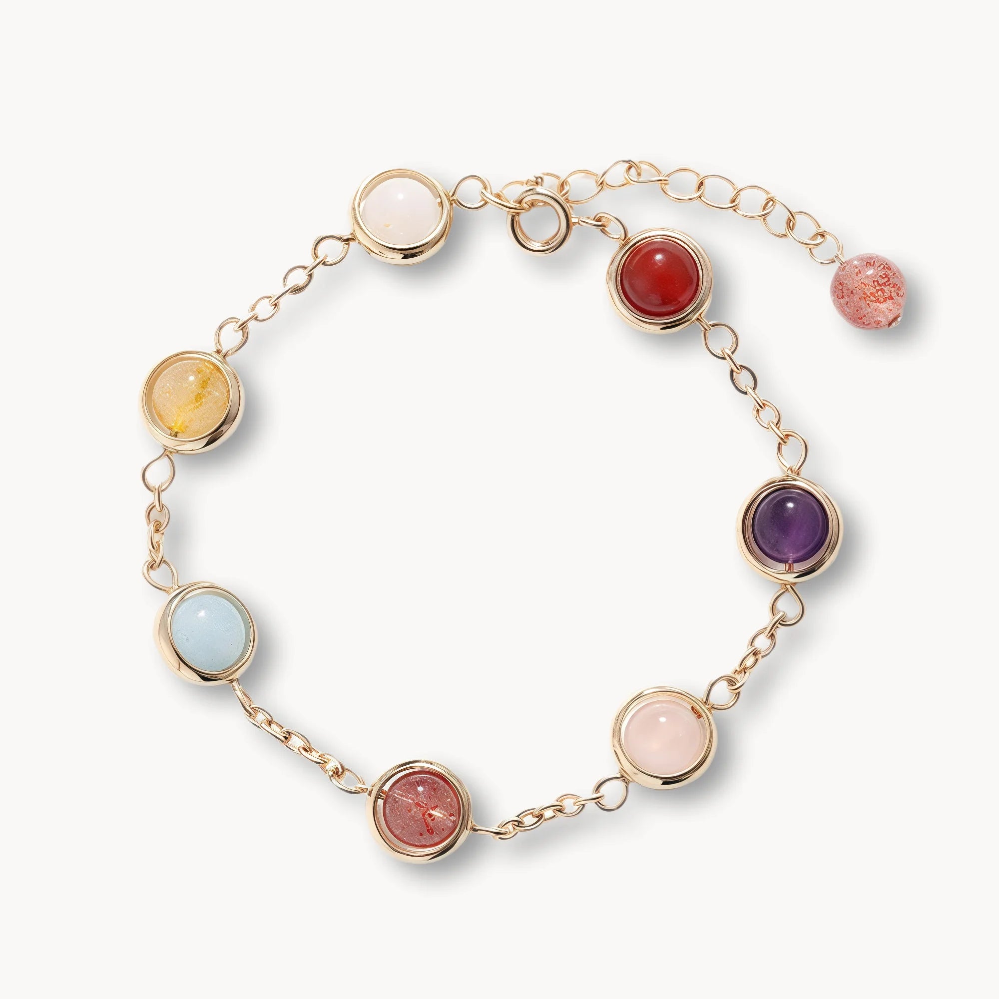 Seven Chakra Gemstone Healing Bracelet in 18K Gold Vermeil