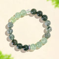 10mm Natural Green Rutilated Quartz & Prehnite Bracelet