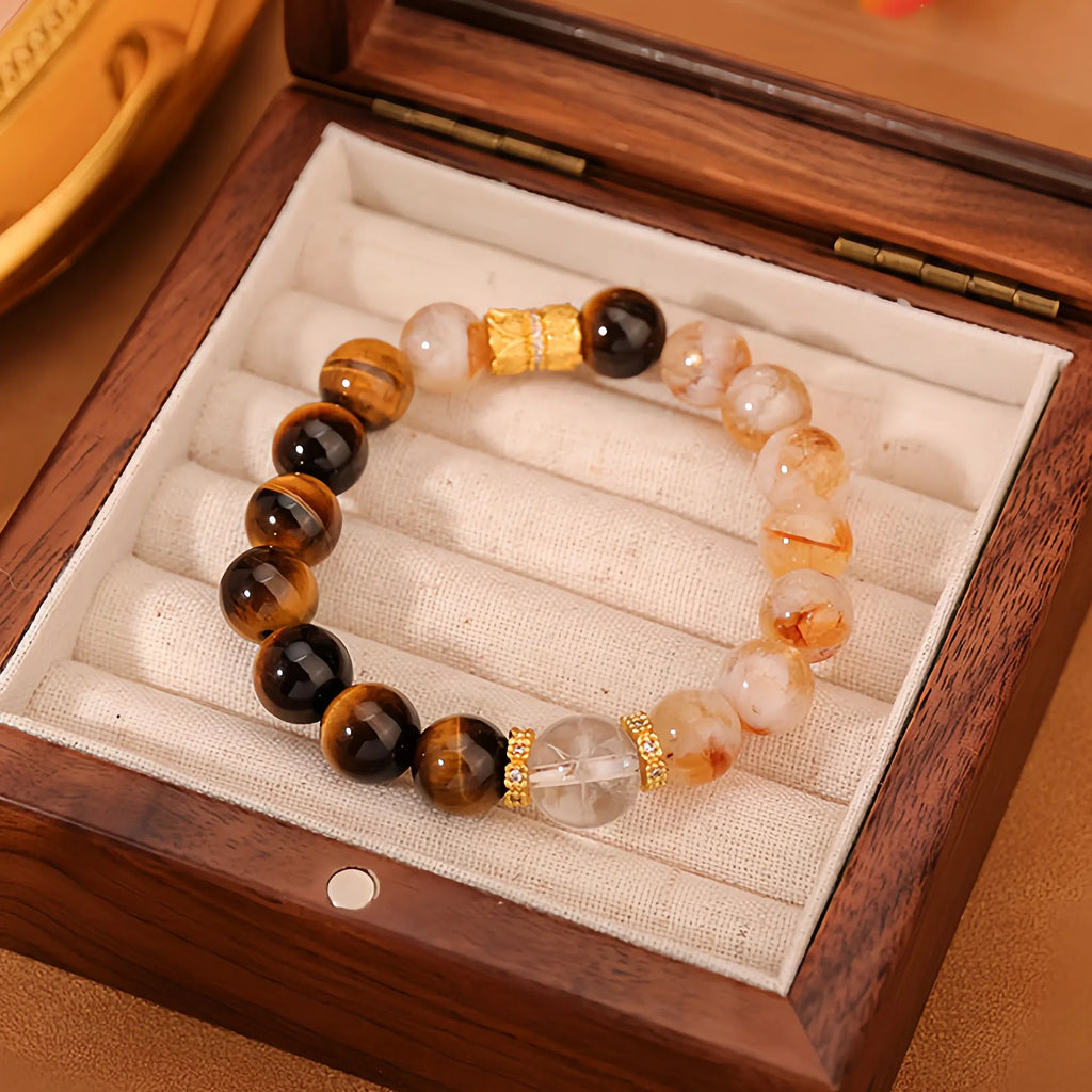 11mm Golden Healer & Tiger Eye Resonance Bracelet