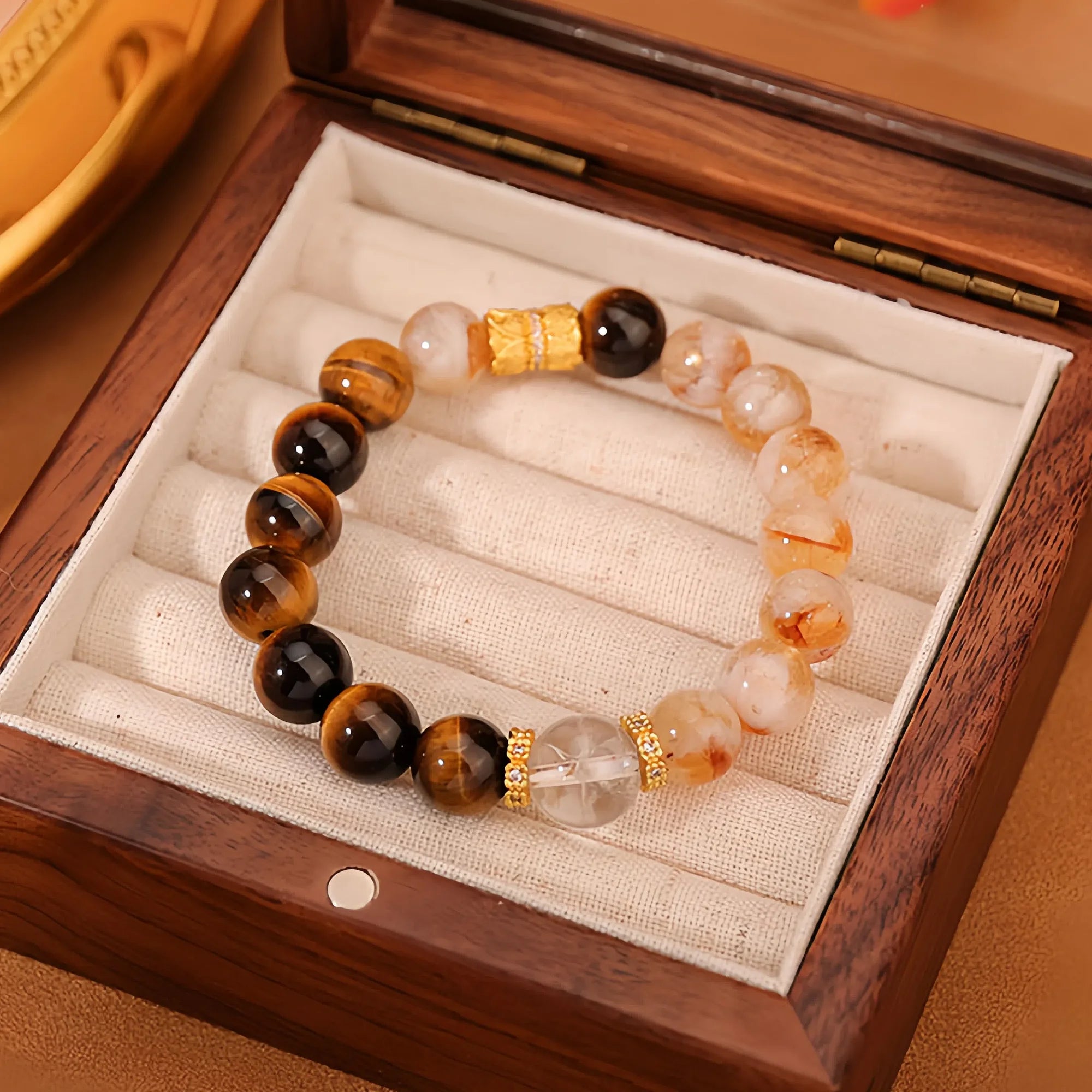 11mm Golden Healer & Tiger Eye Resonance Bracelet