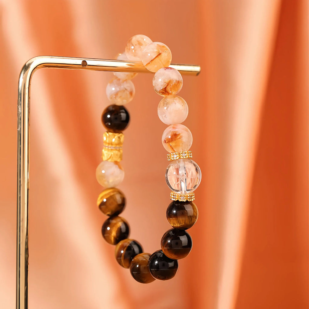 11mm Golden Healer & Tiger Eye Resonance Bracelet