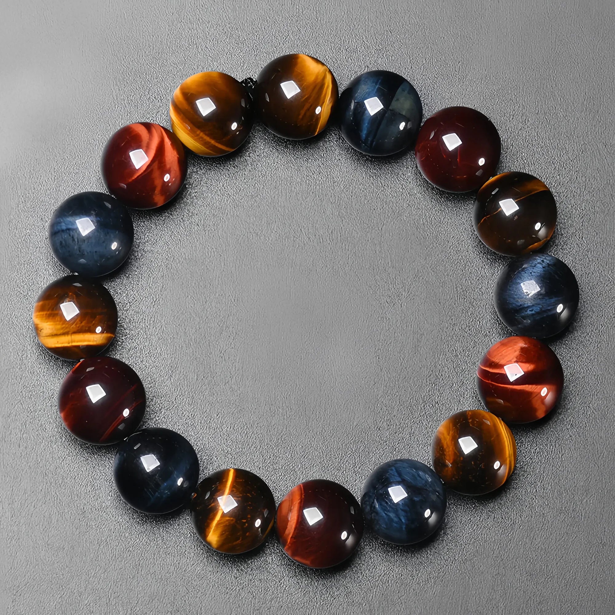 12mm Trinity Tiger Eye Energy Bracelet