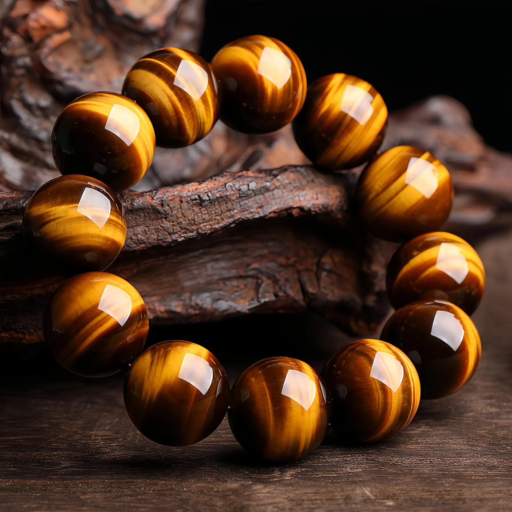 14mm Golden Tiger Eye Bracelet