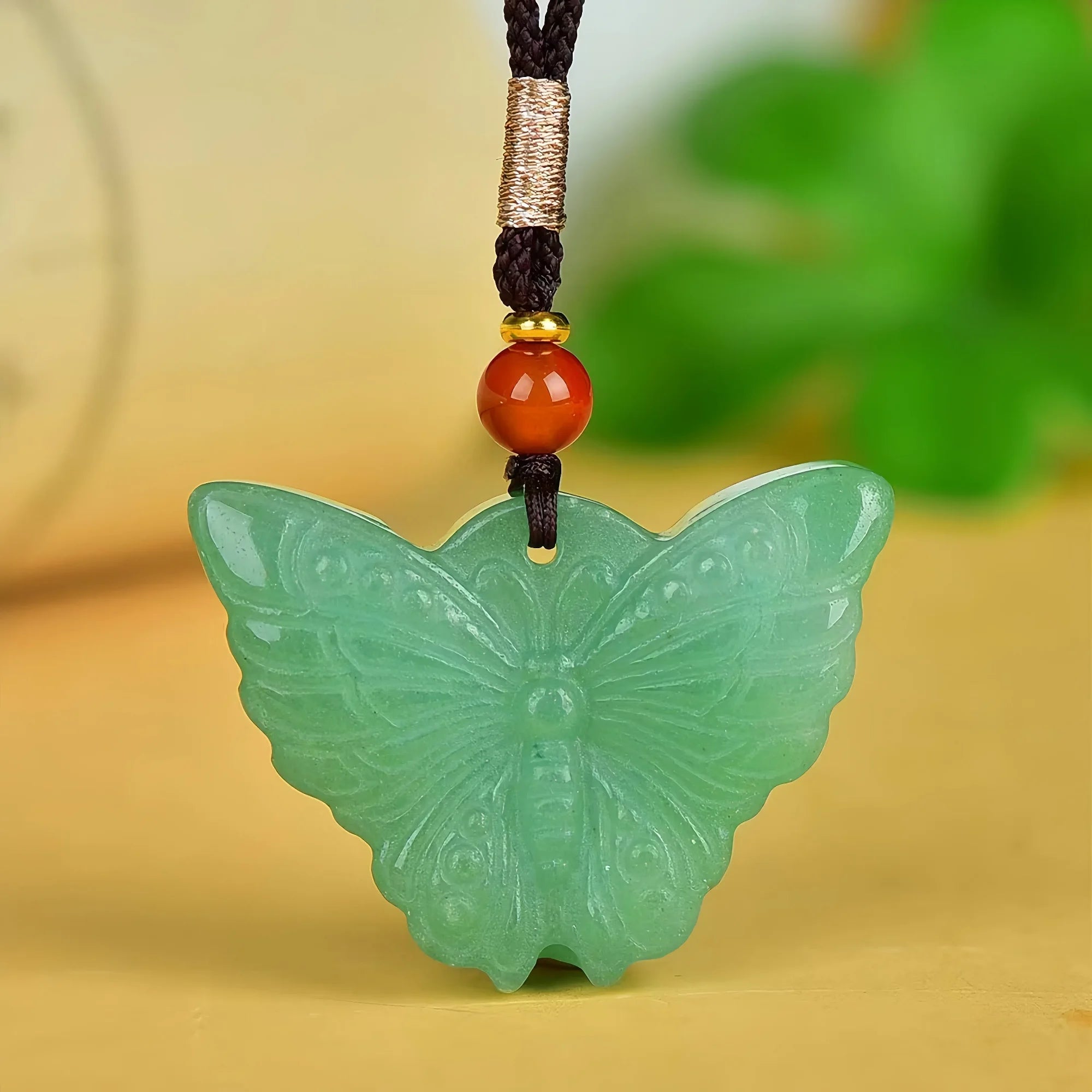 Green Aventurine Butterfly Wings Pendant