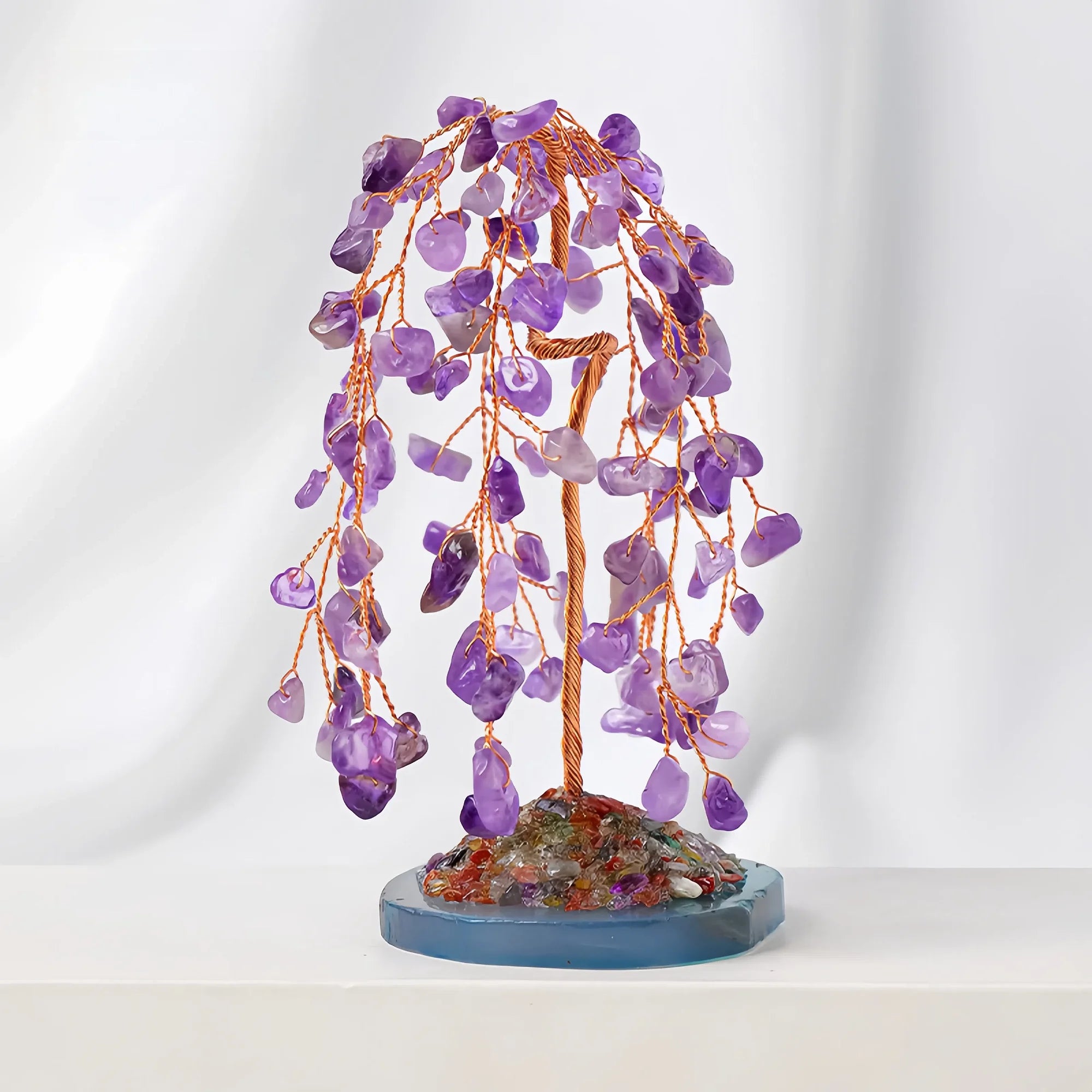 Amethyst Crystal Energy Tree with Mineral Base