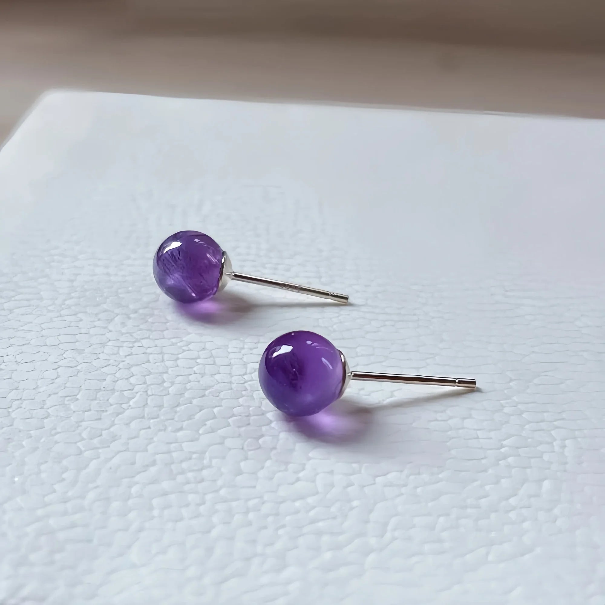 Amethyst Vortex Stud Earrings in 14K Gold-Plated Sterling Silver