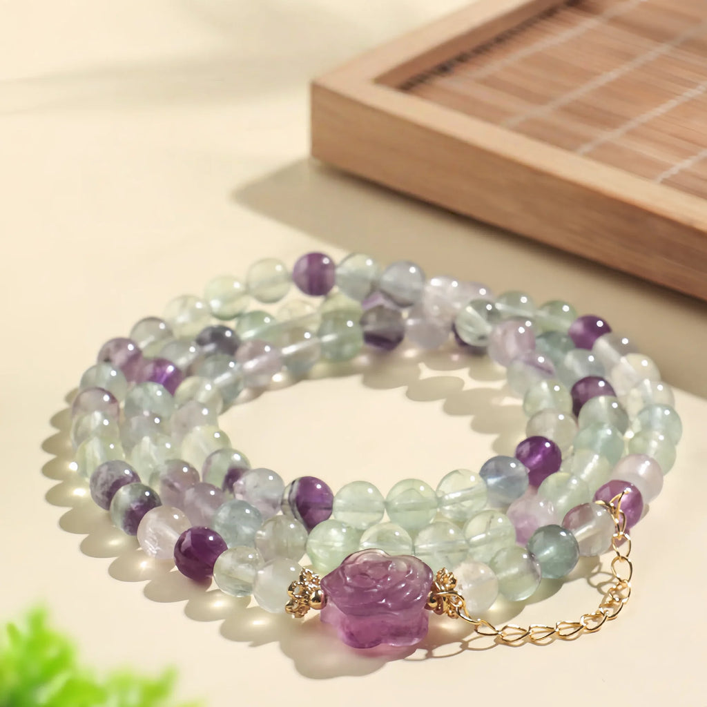 Amethyst & Rose Fluorite Harmony Bracelet