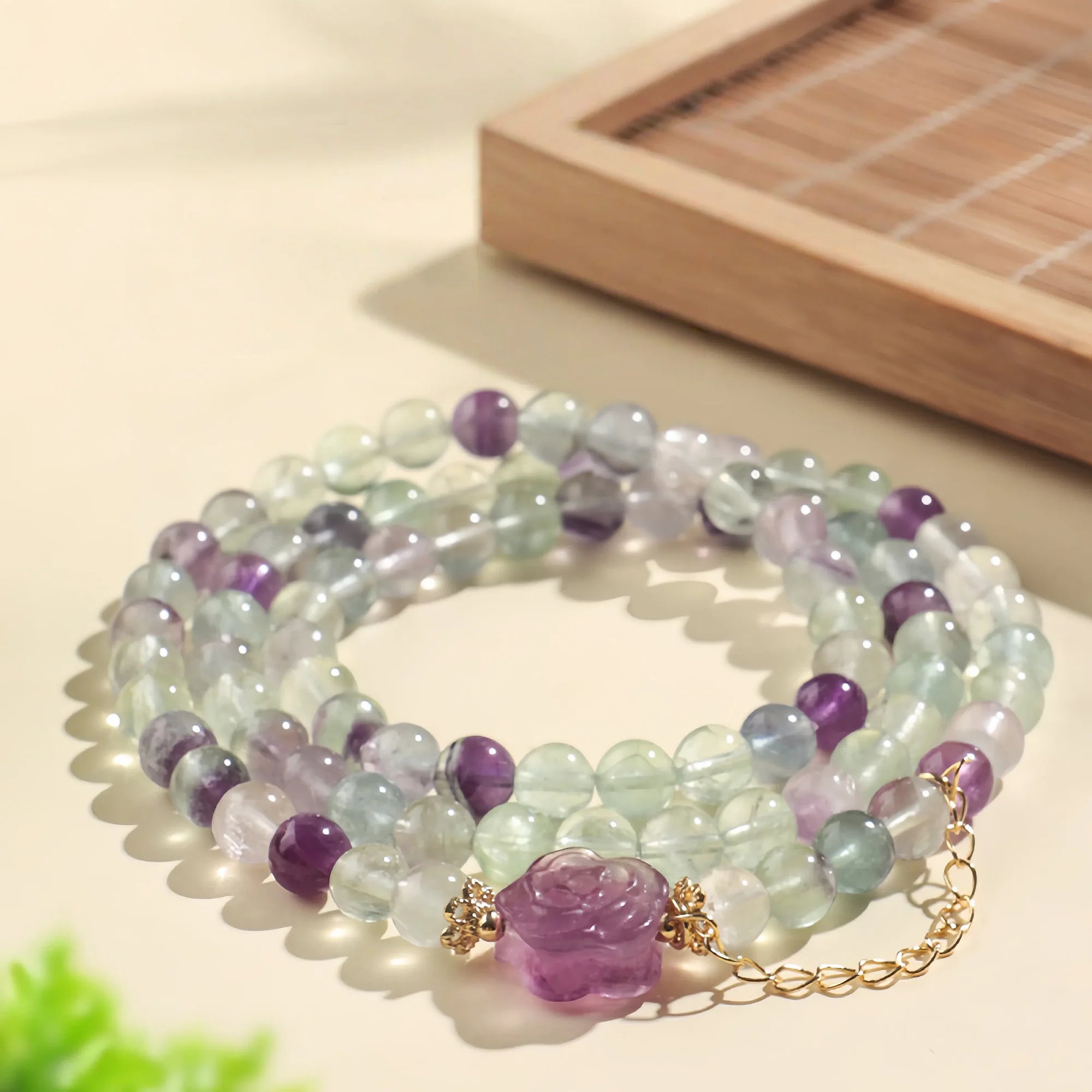 Amethyst & Rose Fluorite Harmony Bracelet