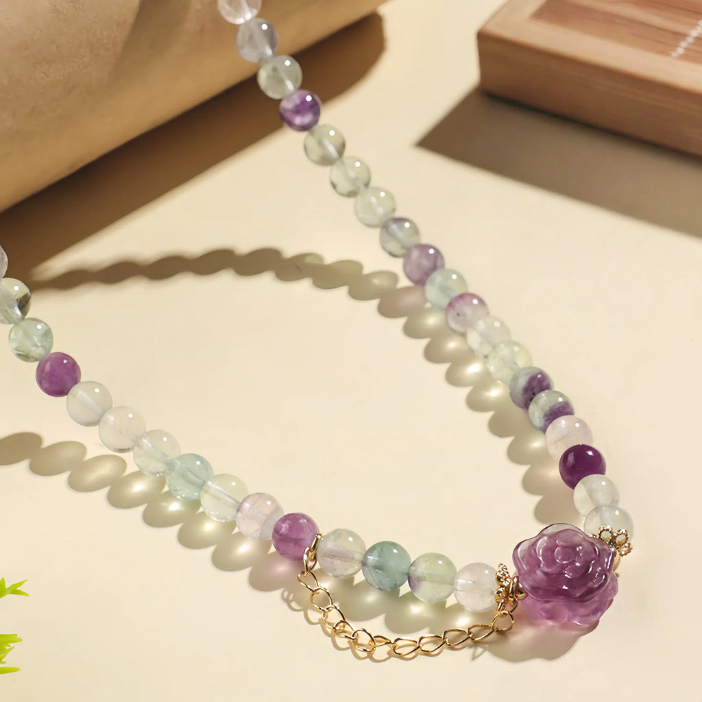 Amethyst & Rose Fluorite Harmony Bracelet