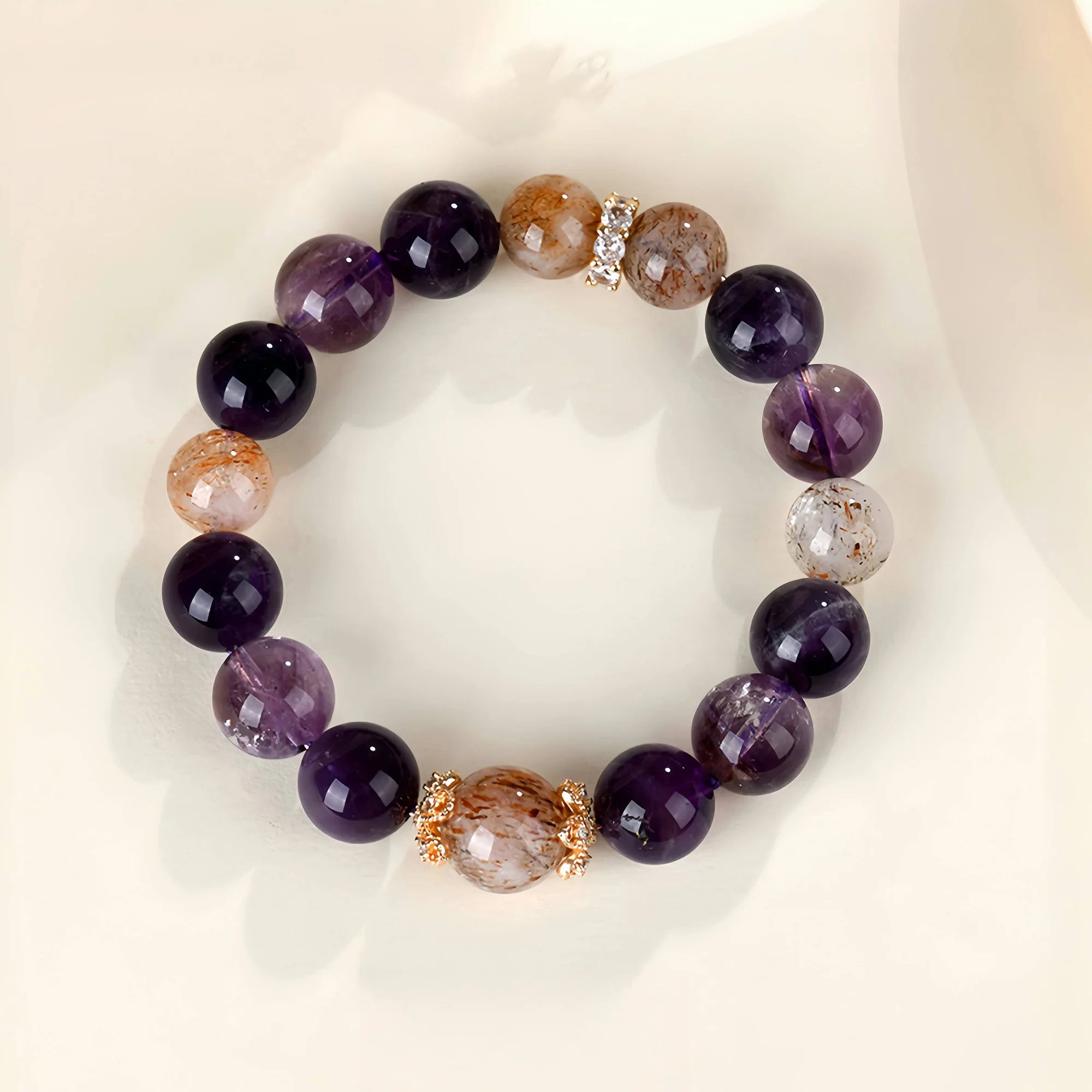 Astral Amethyst and Black Super Seven Bracelet