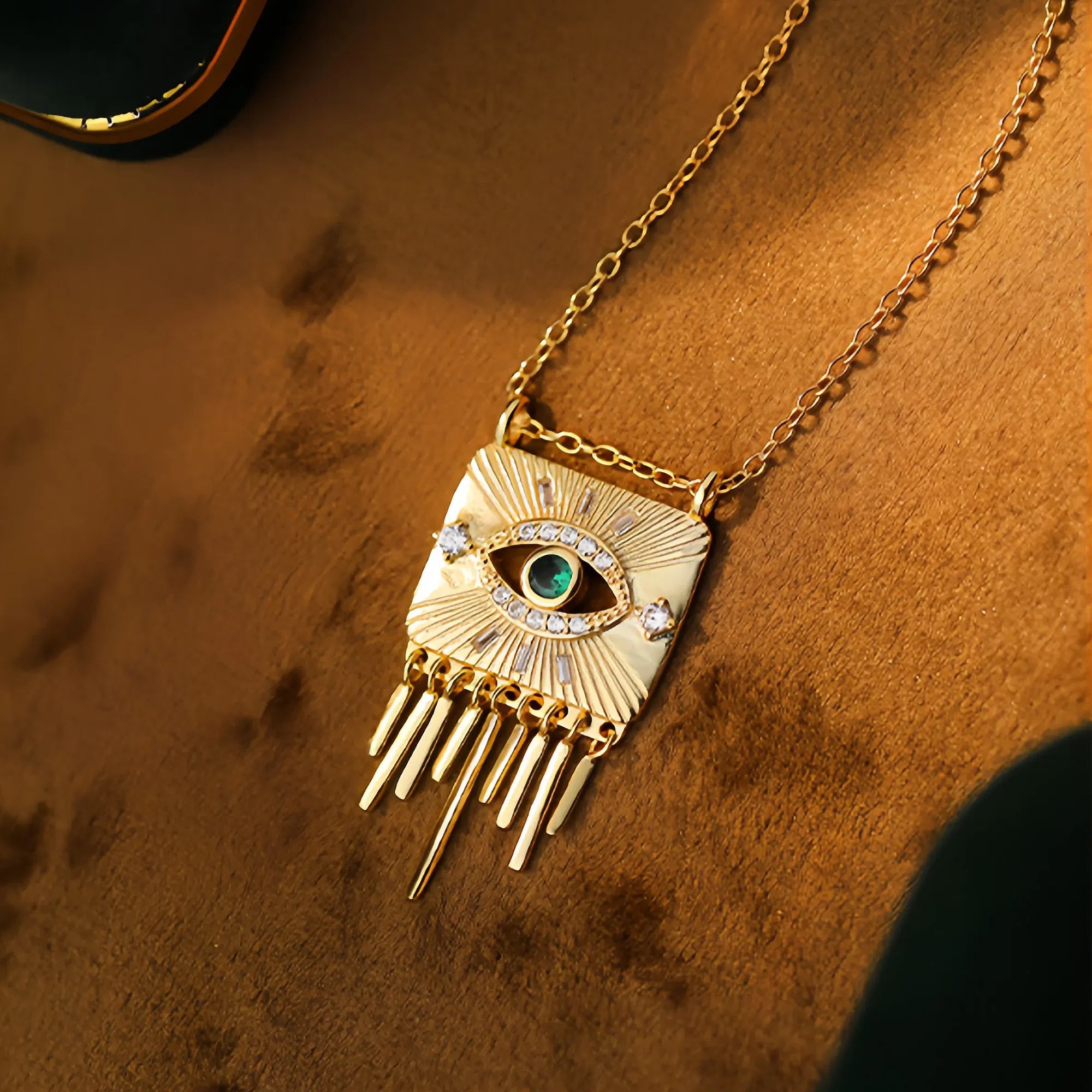 Atlantis Scroll Evil Eye Guardian Necklace