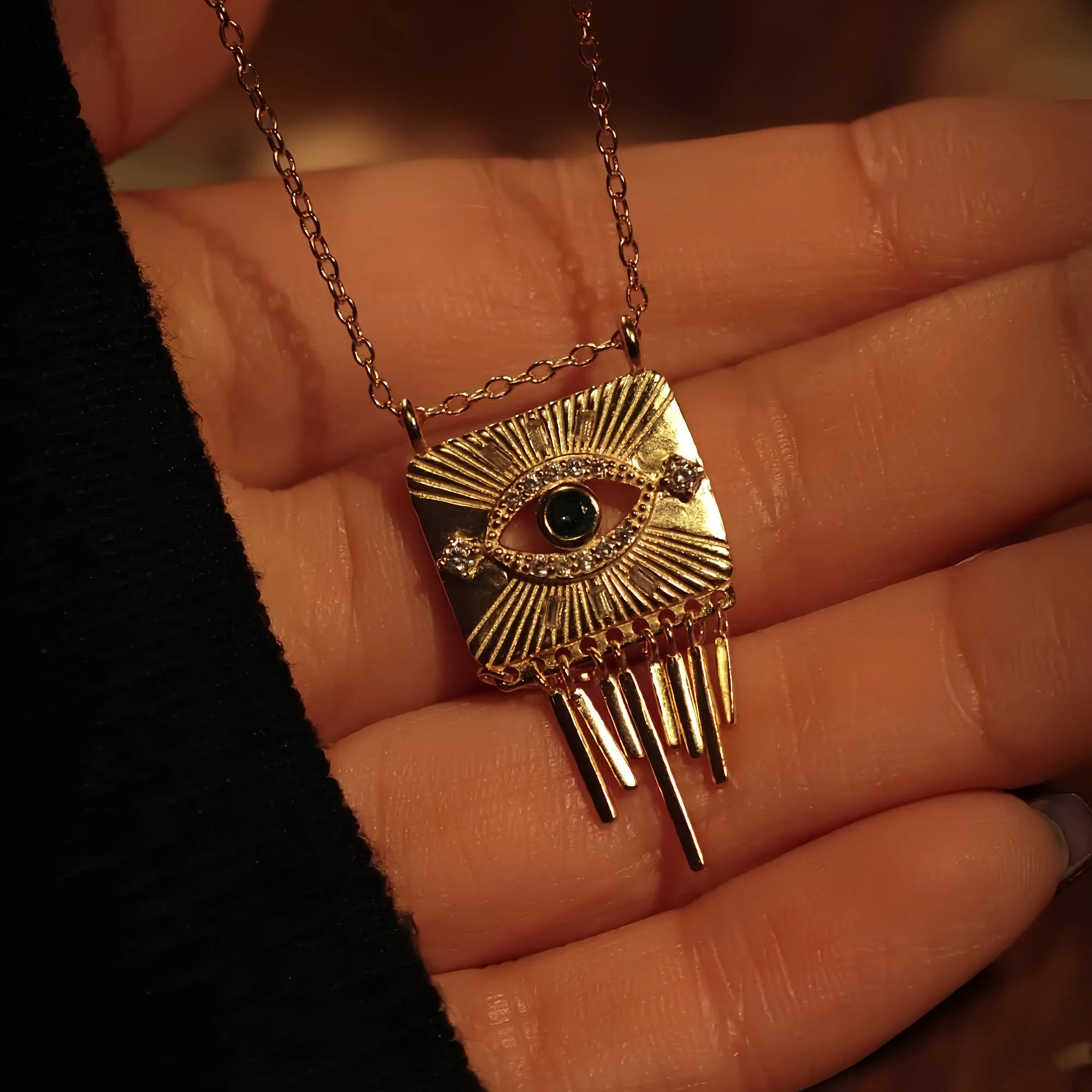 Atlantis Scroll Evil Eye Guardian Necklace