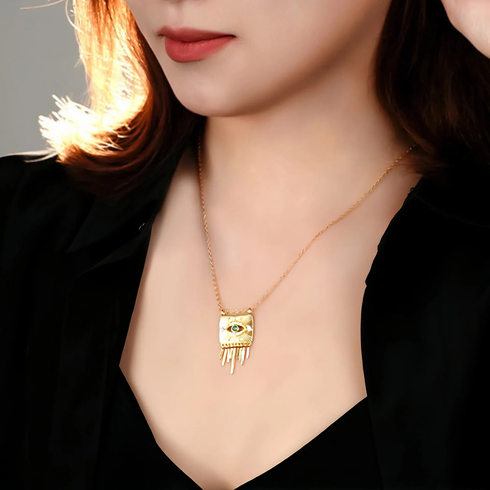 Atlantis Scroll Evil Eye Guardian Necklace