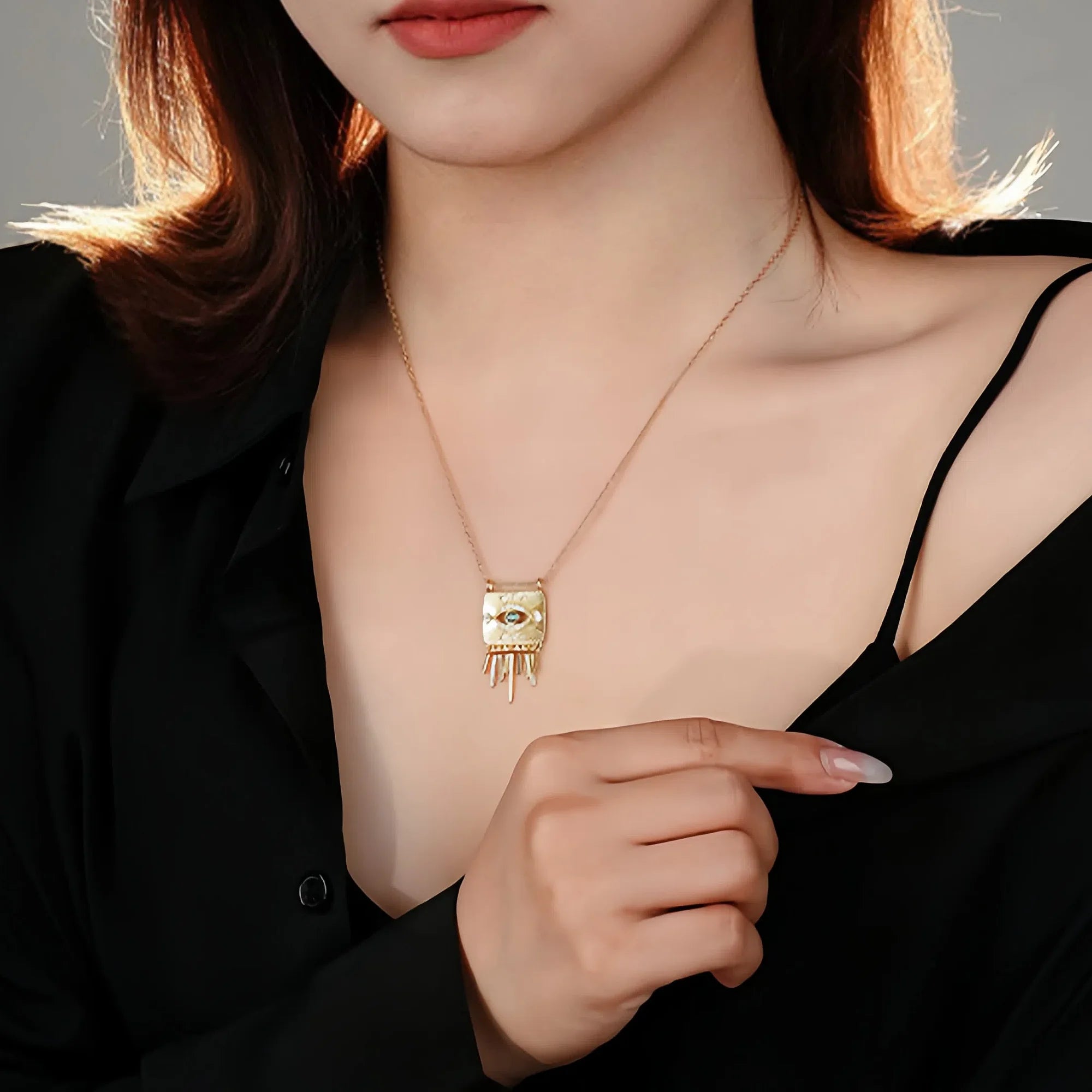 Atlantis Scroll Evil Eye Guardian Necklace