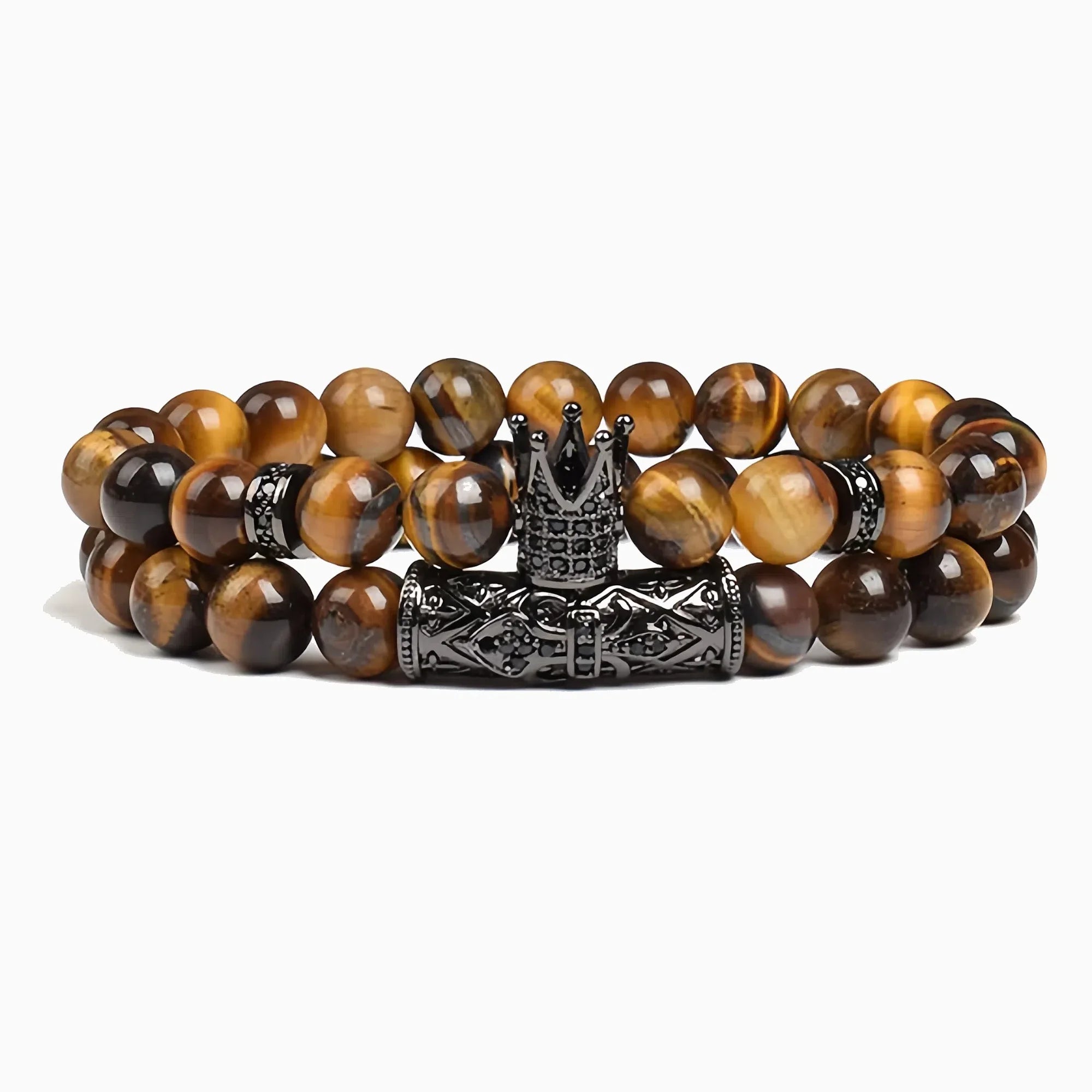 Black Tactical Crown Tiger Eye Bracelet
