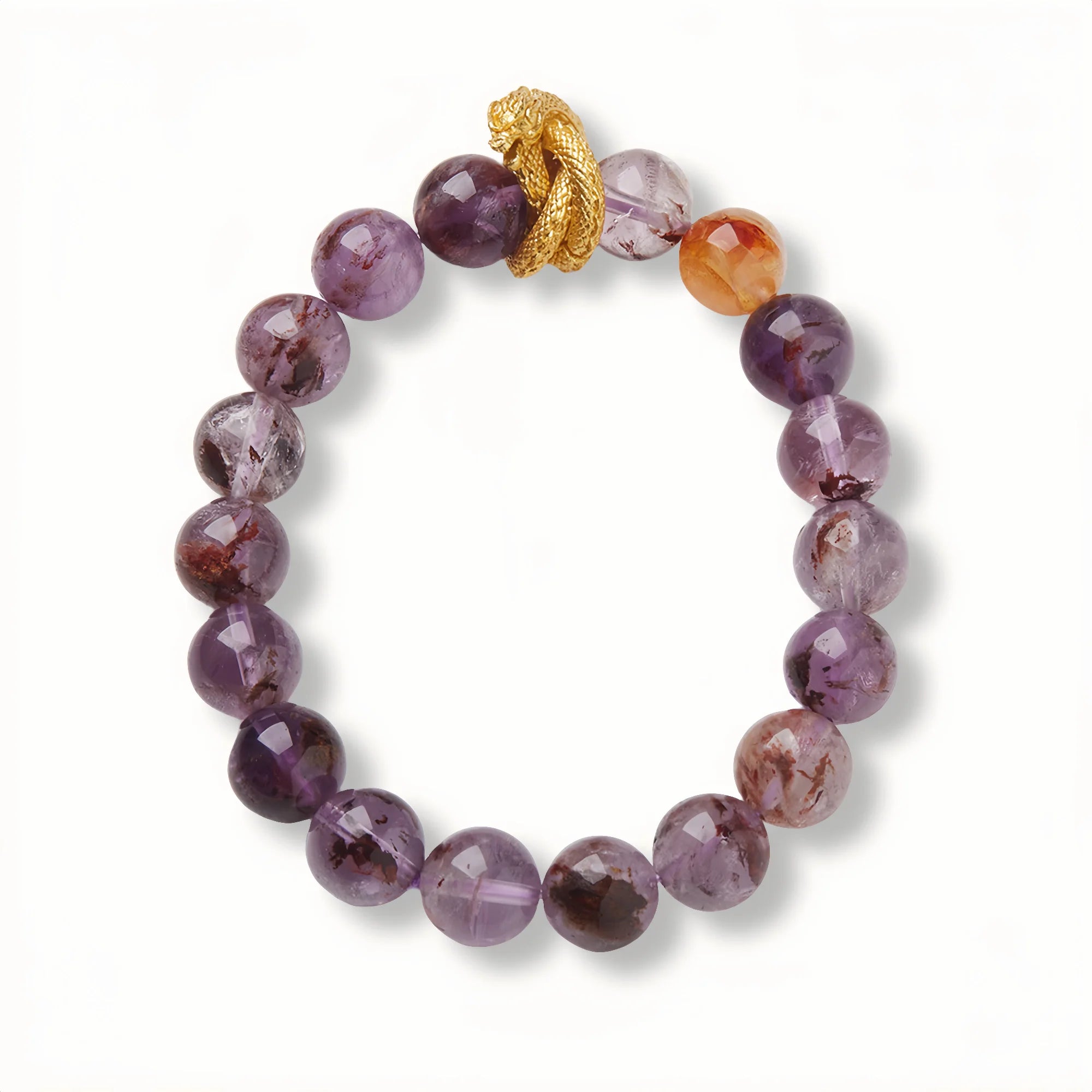 Celestial Dragon Nine Purples Fire Luck Quartz Bracelet