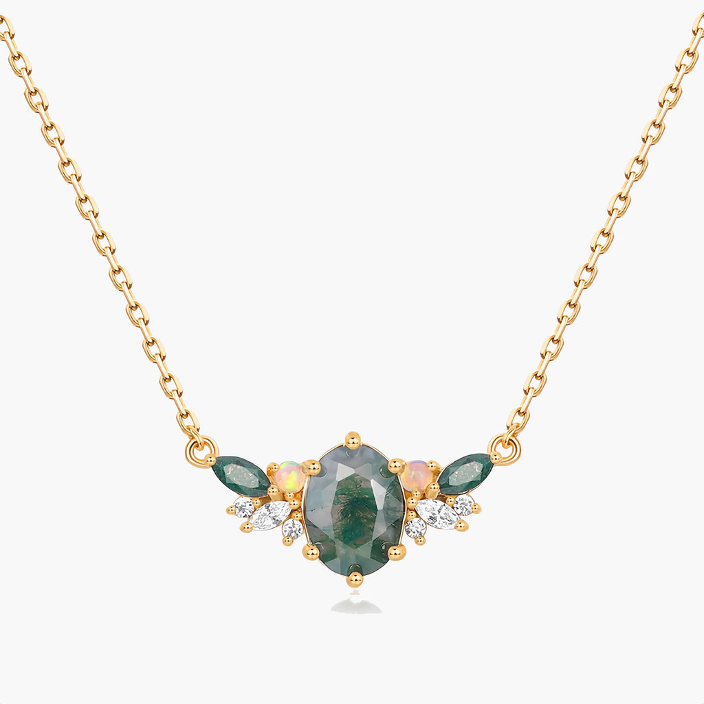 Celestial Forest Moss Agate Necklace