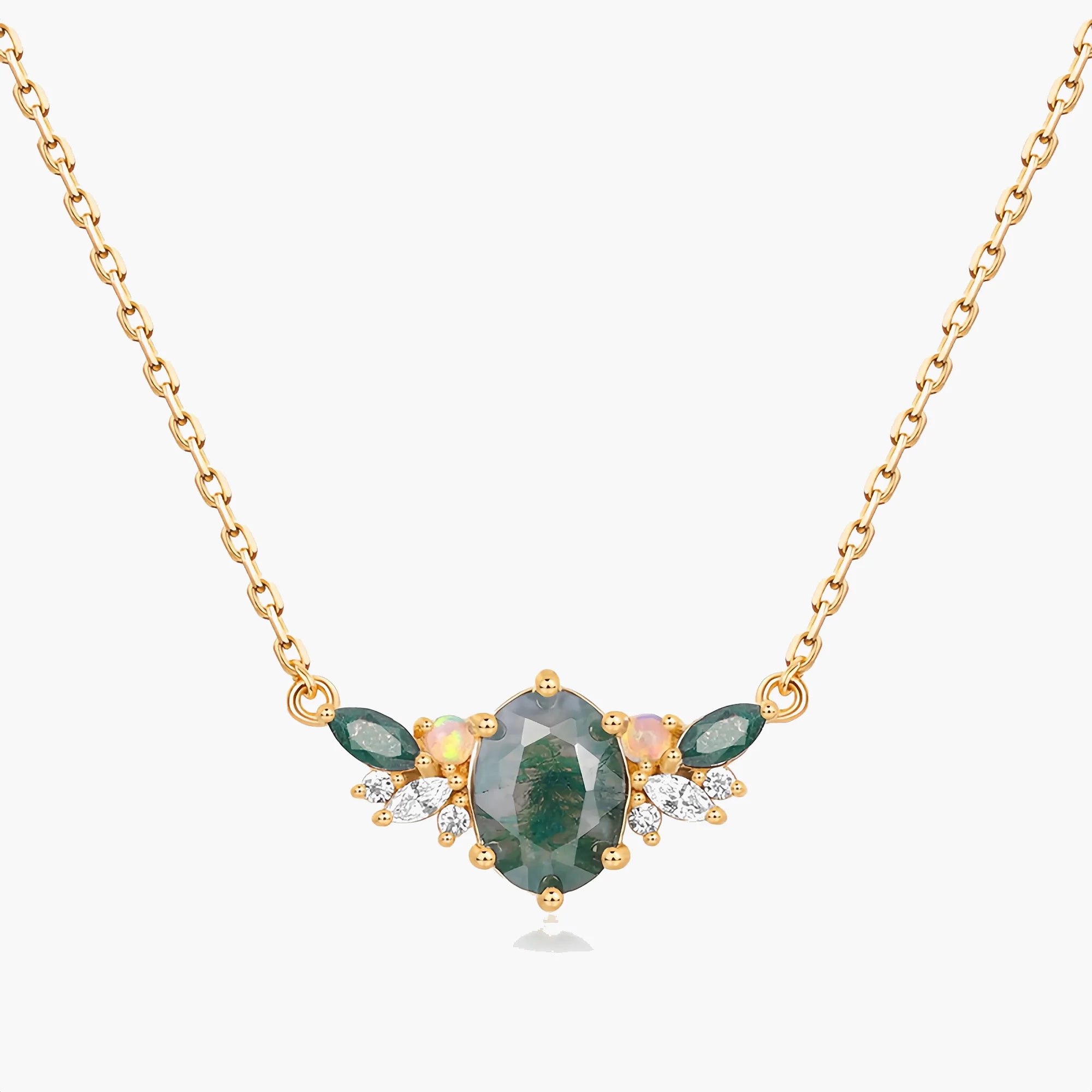 Celestial Forest Moss Agate Necklace